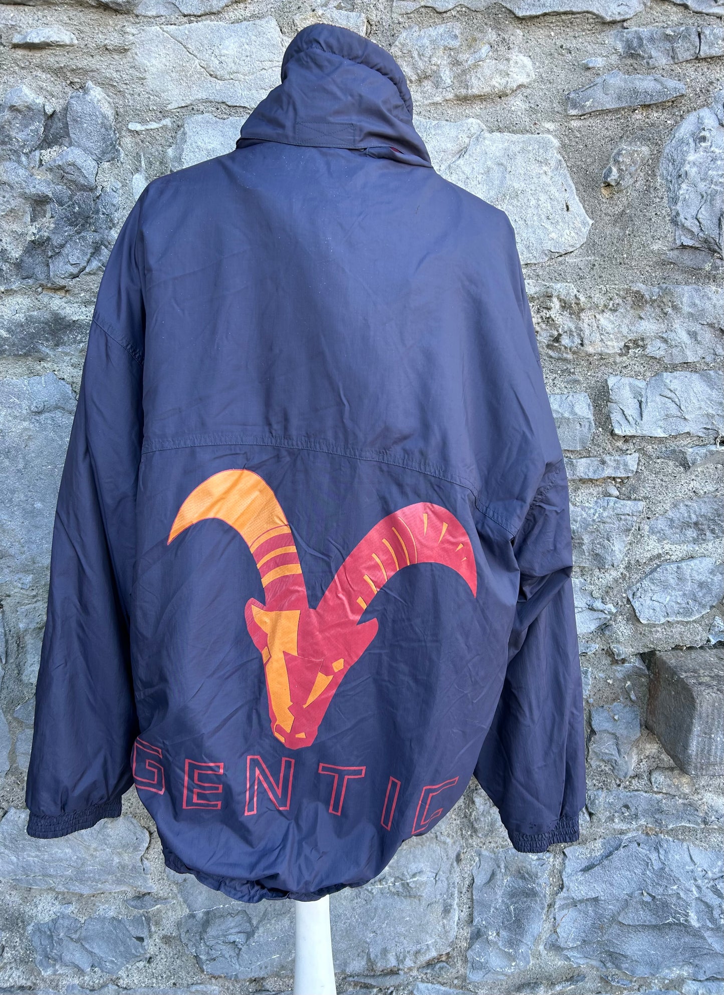 Navy half zip windbreaker Large