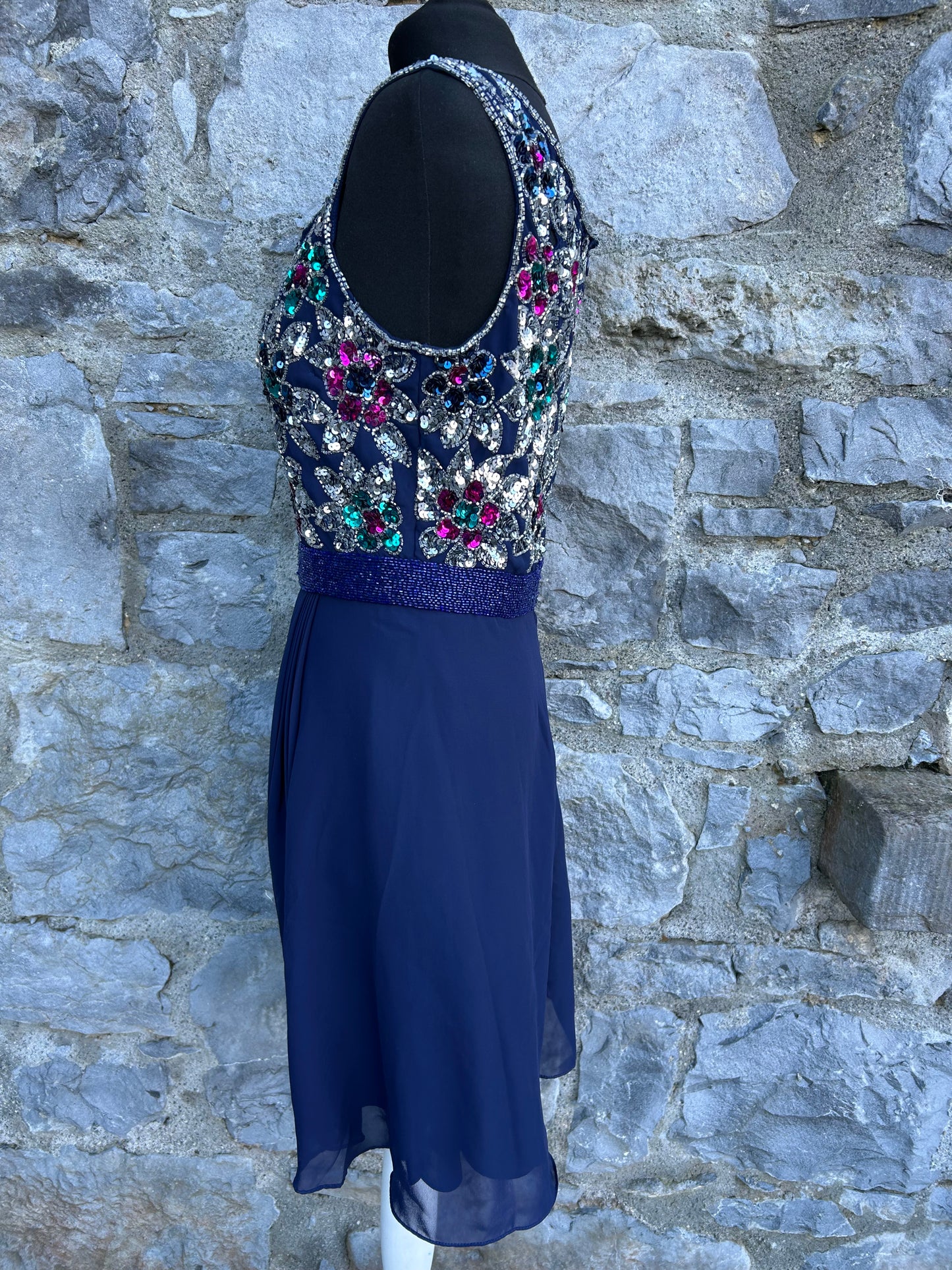 Colourful sequin&navy dress uk 10