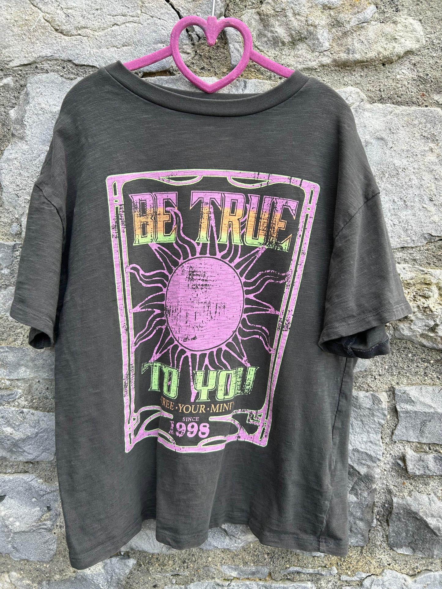 Be true charcoal oversize T-shirt 9y (134cm)