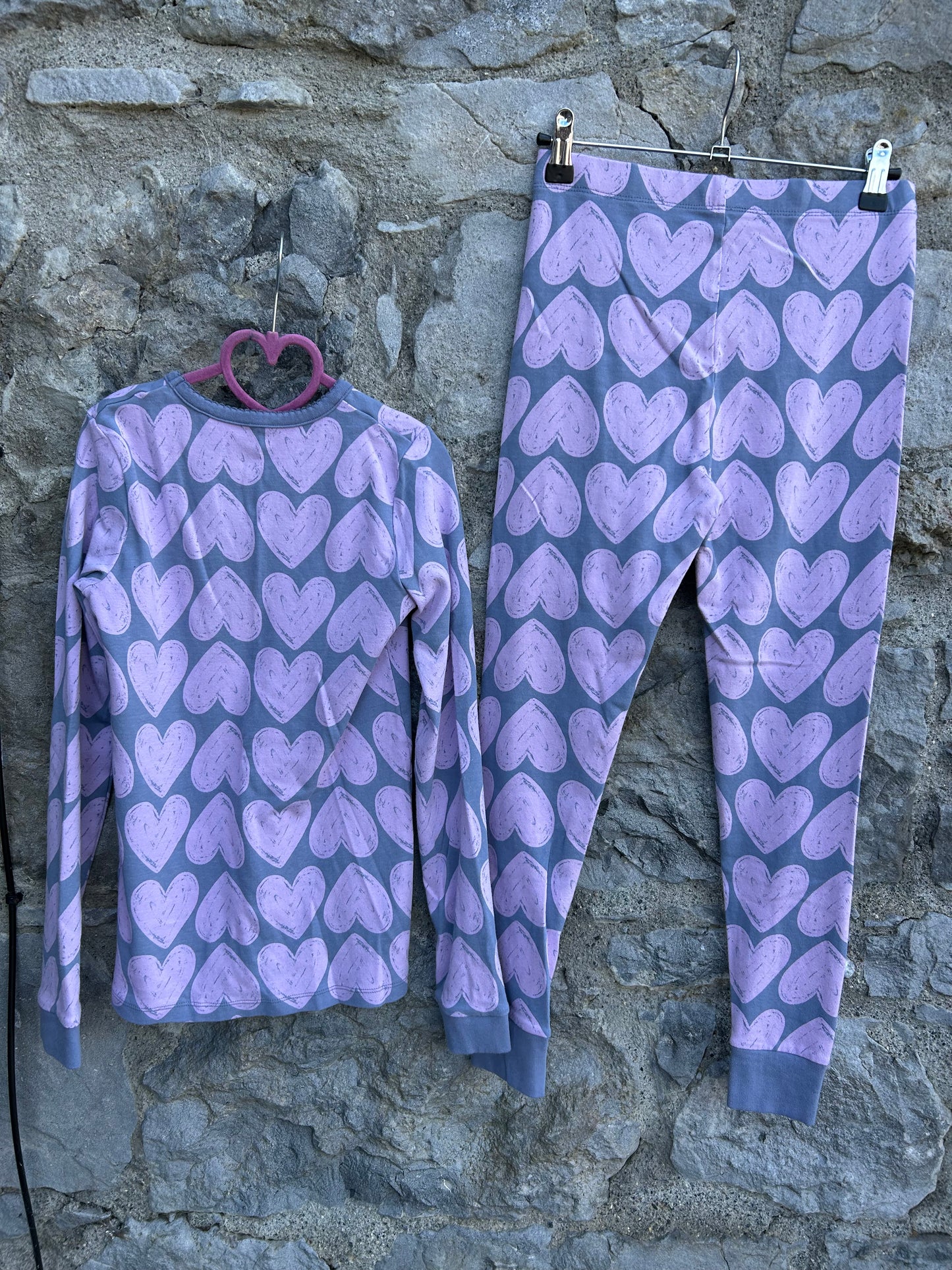 Pink hearts grey pj 11-12y (146-152cm)