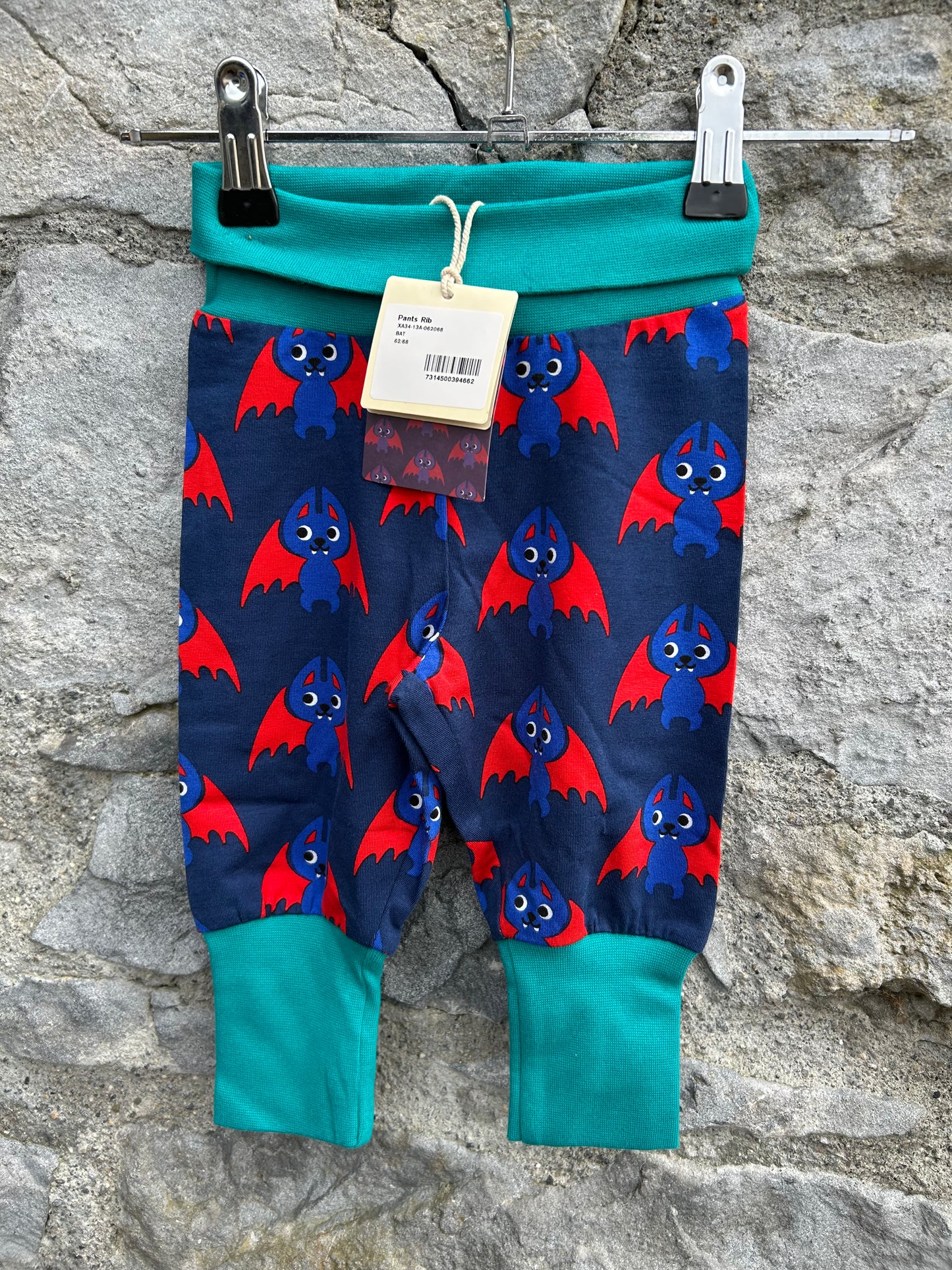 Bats navy rib pants 3-6m (62-68cm)