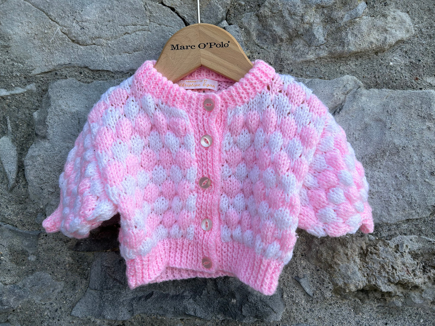 Pink bubble knit cardigan 0-1m (50-56cm)