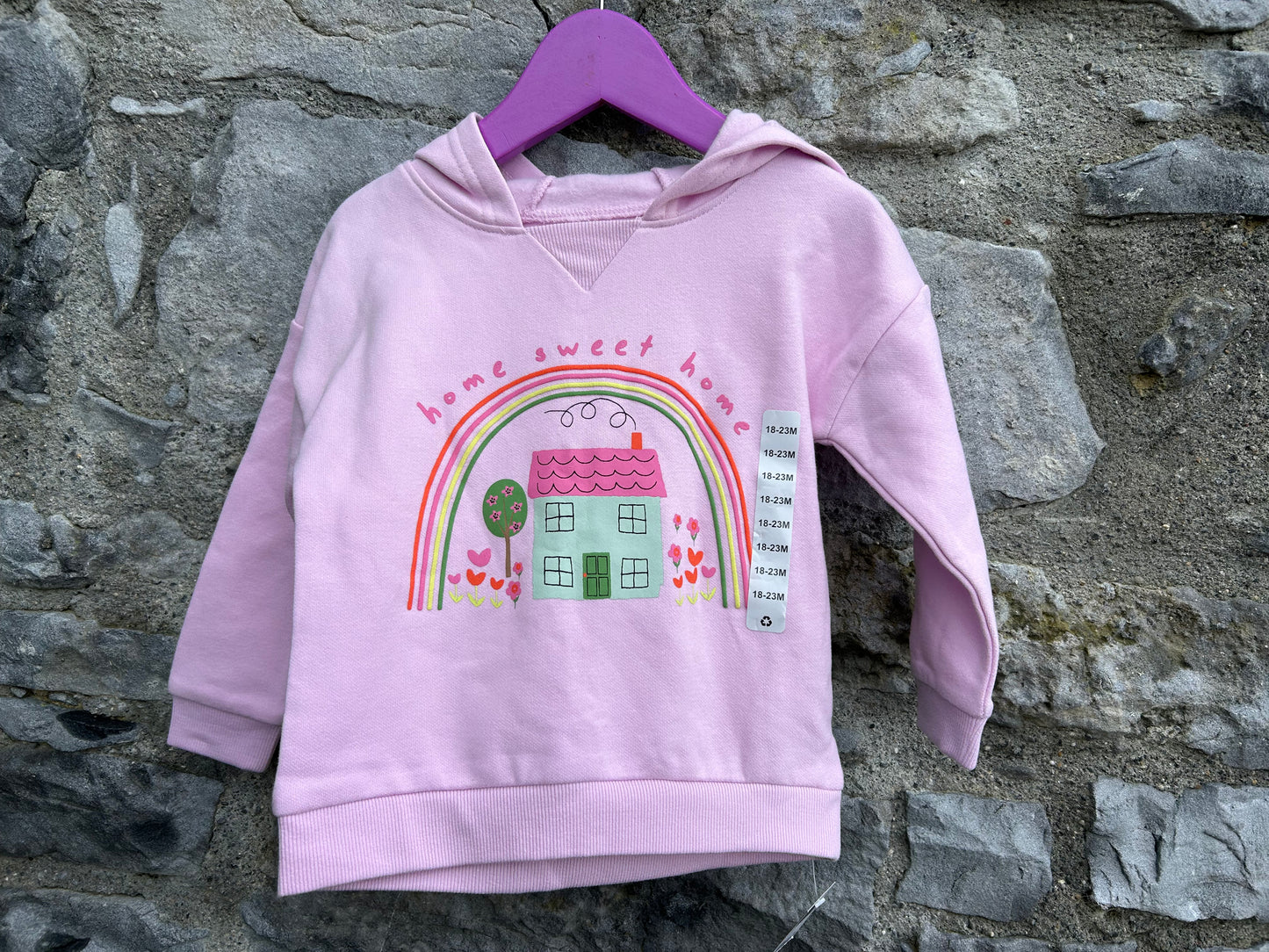 Home sweet home pink hoodie 18-24m (86-92cm)