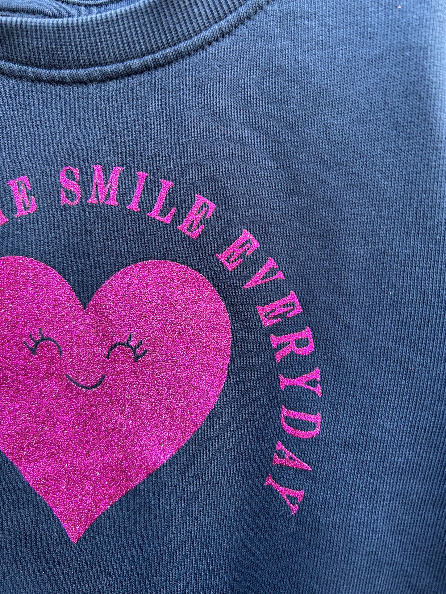 Pink glitter heart sweatshirt 2-3y (92-98cm)
