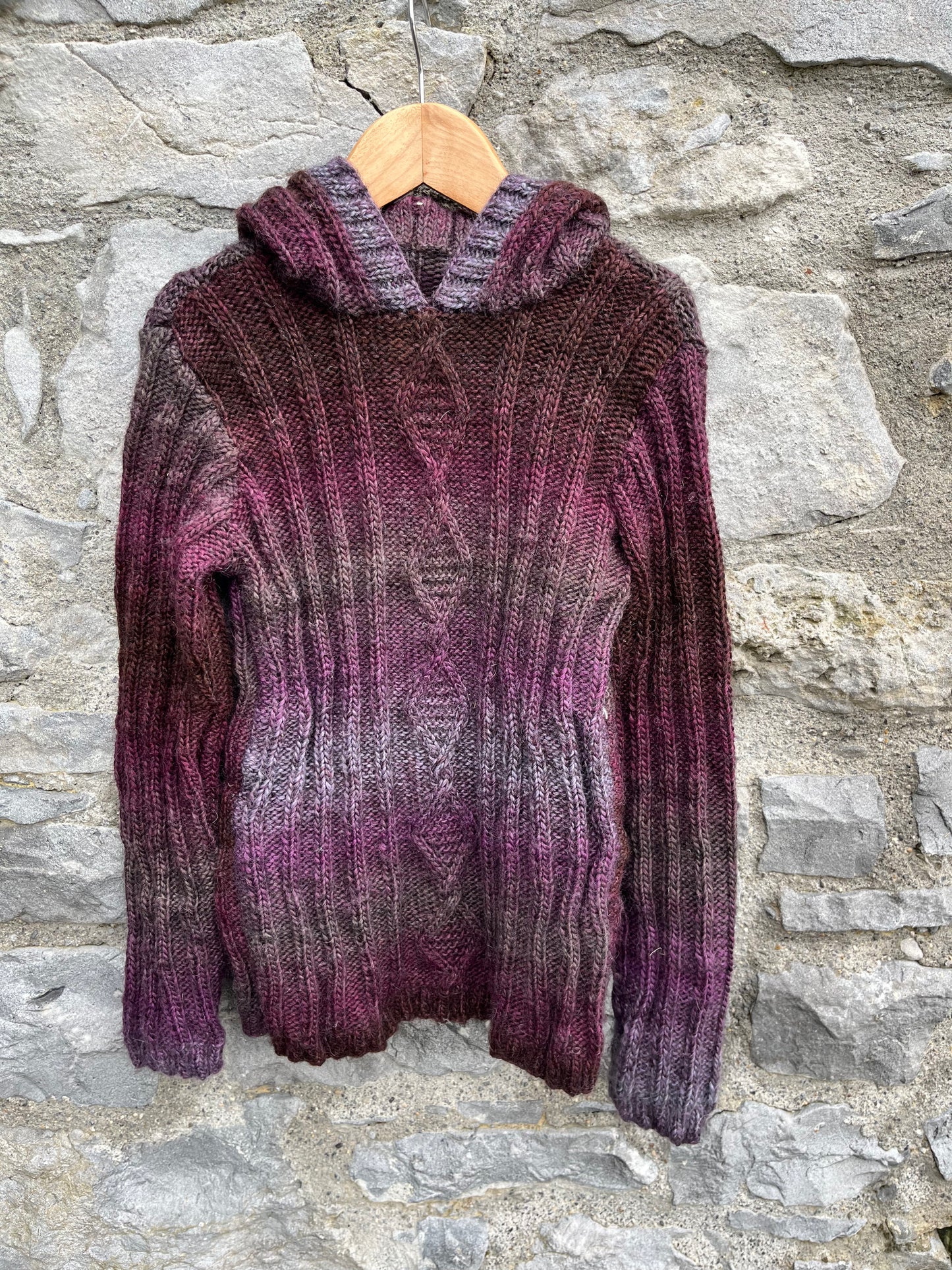 Brown ombré hooded jumper 7-9y (122-134cm)