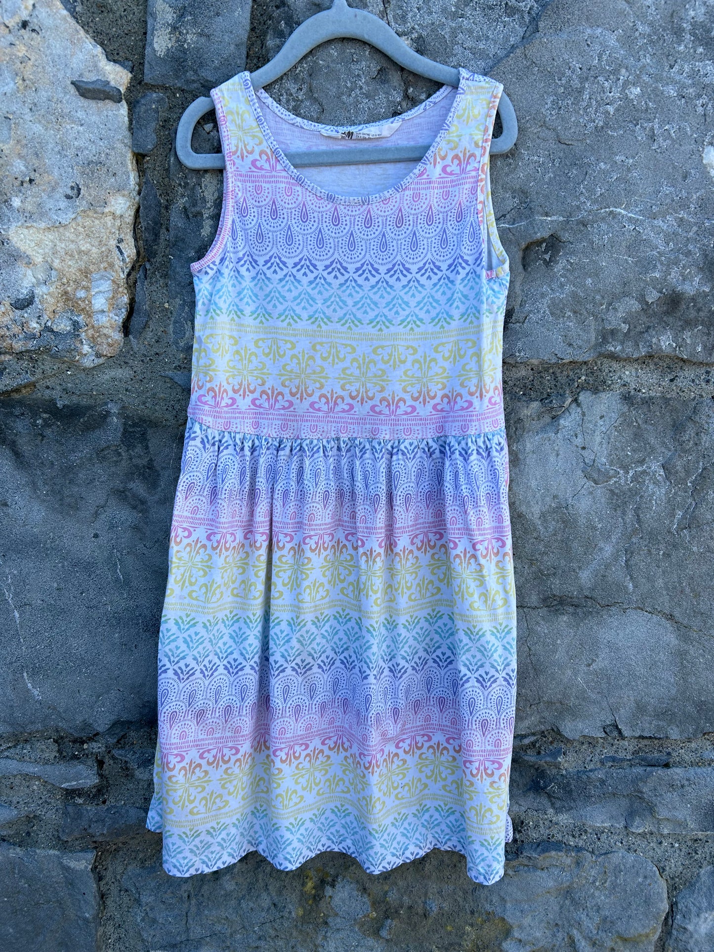 Rainbow geometric patterns dress 9-10y (134-140cm)