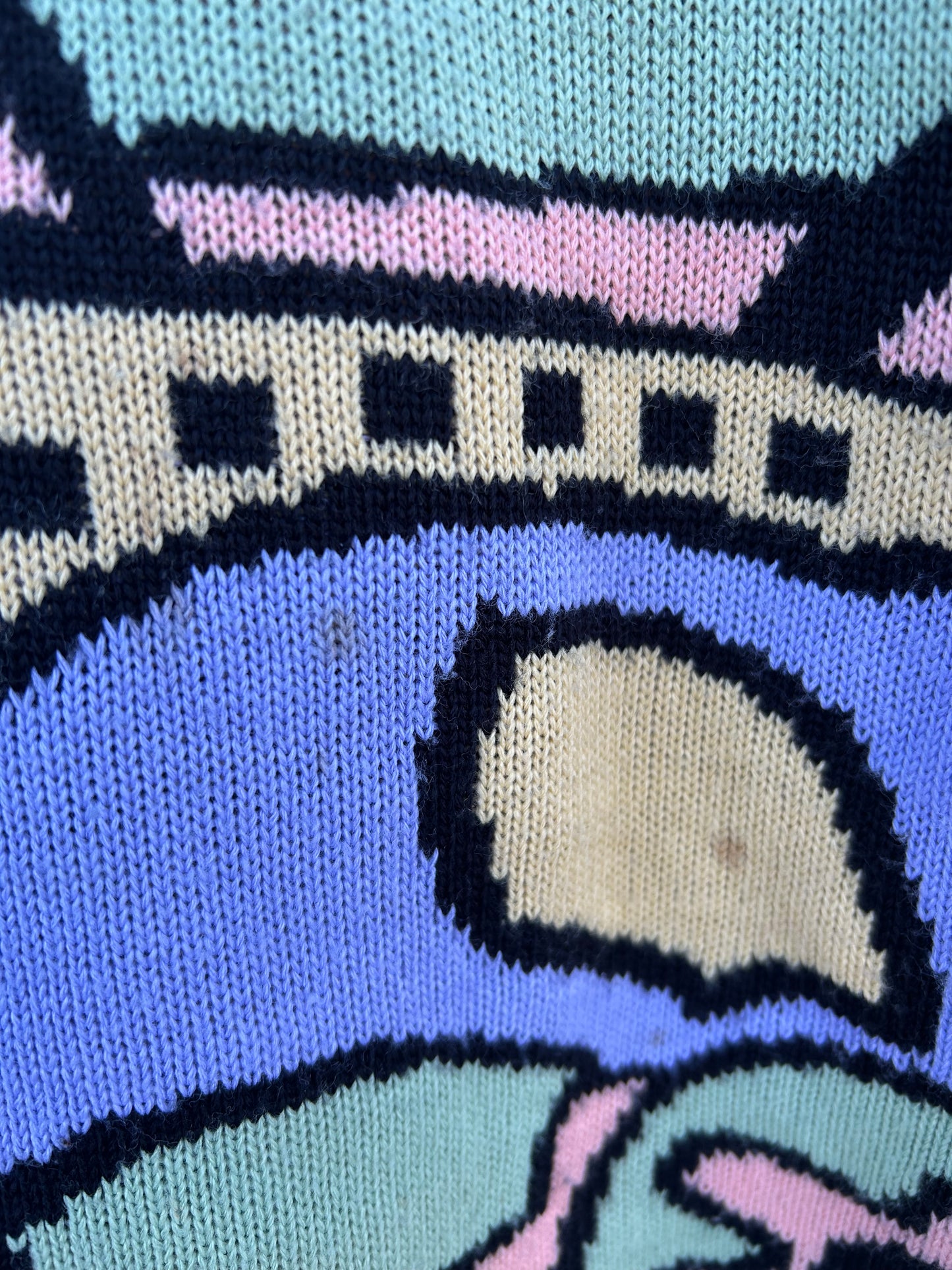 80s pastel abstract flowers jumper