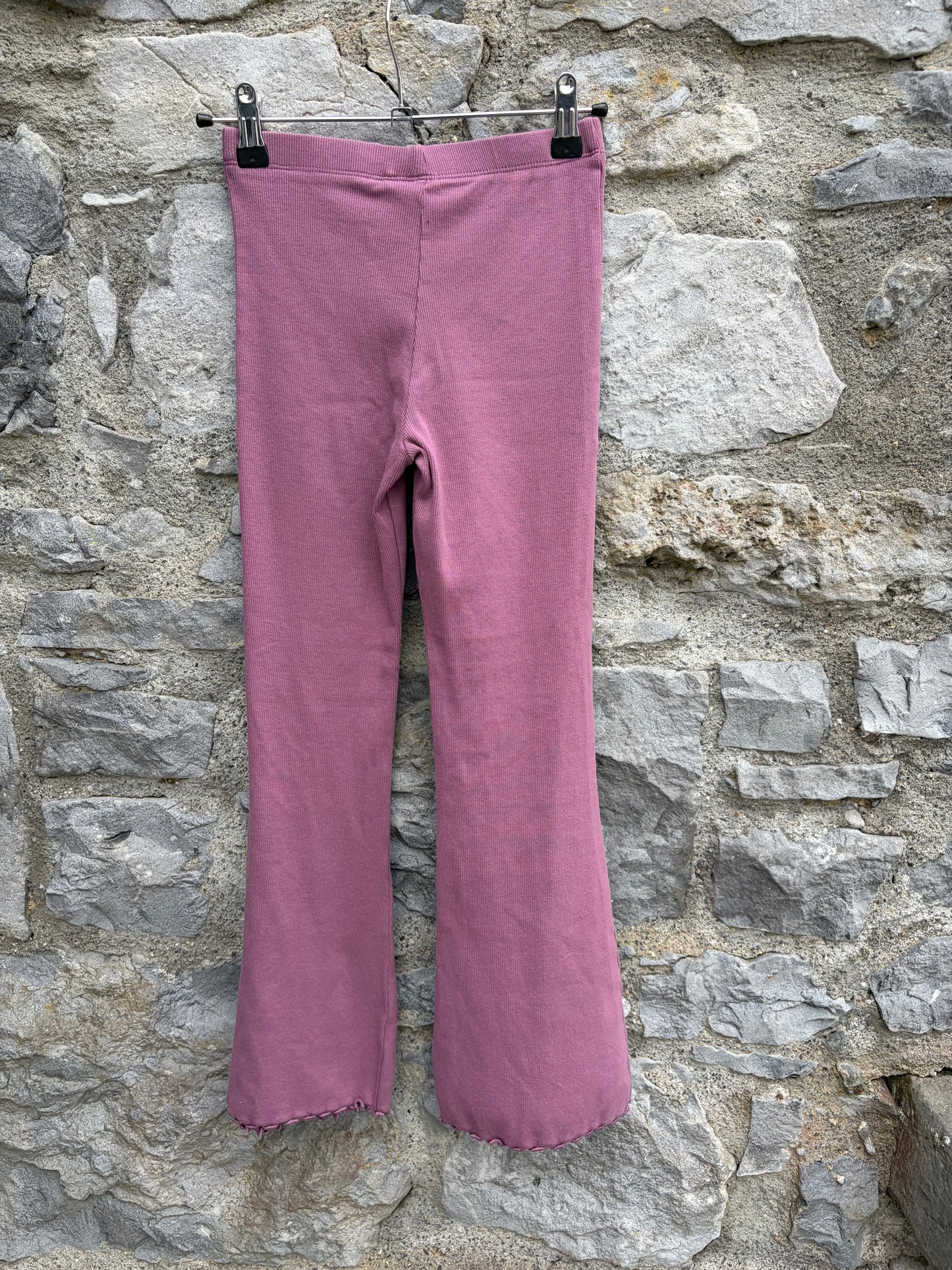 Plum ribbed flares 9-10y (134-140cm)