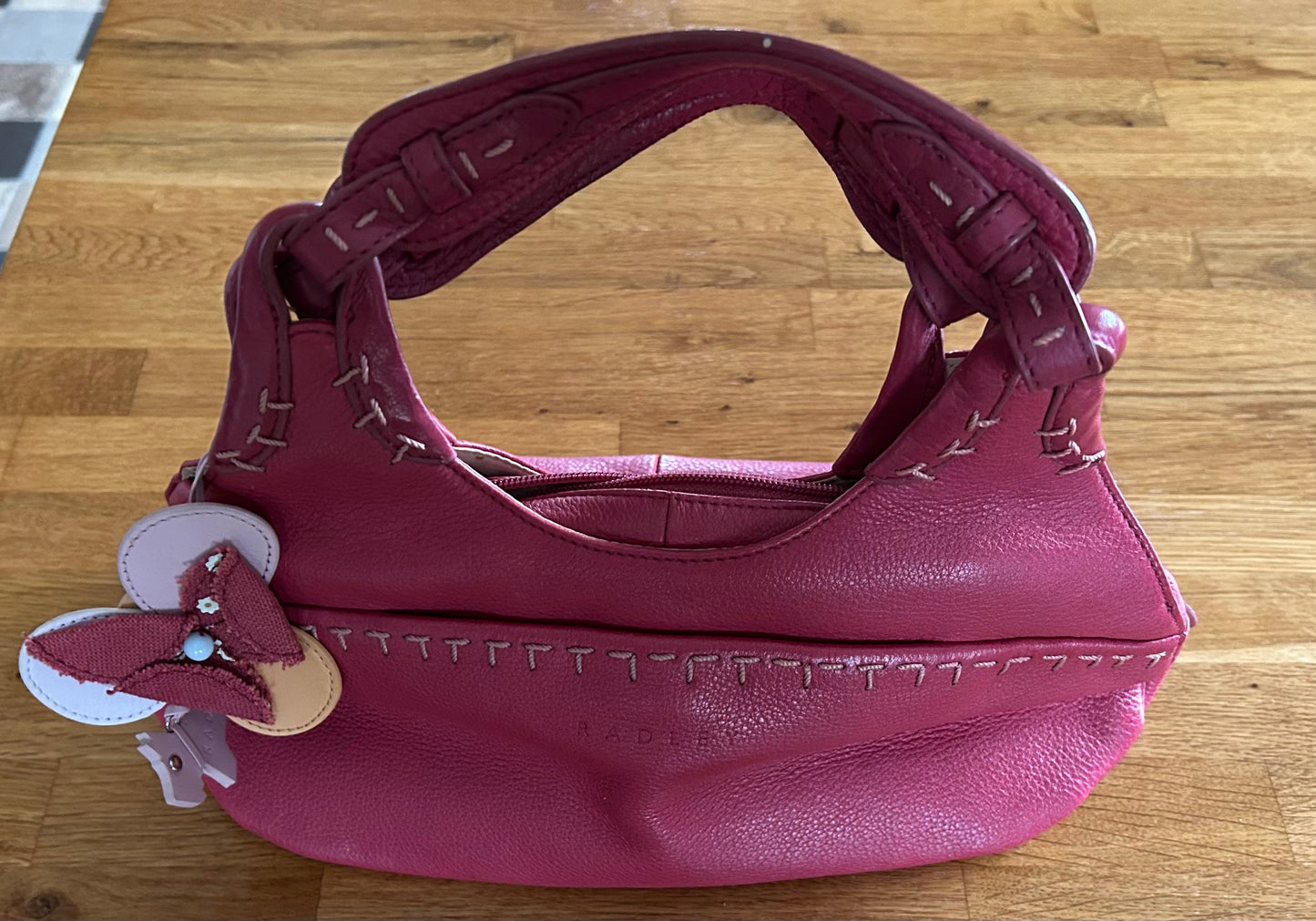 Rasberry Red leather handbag