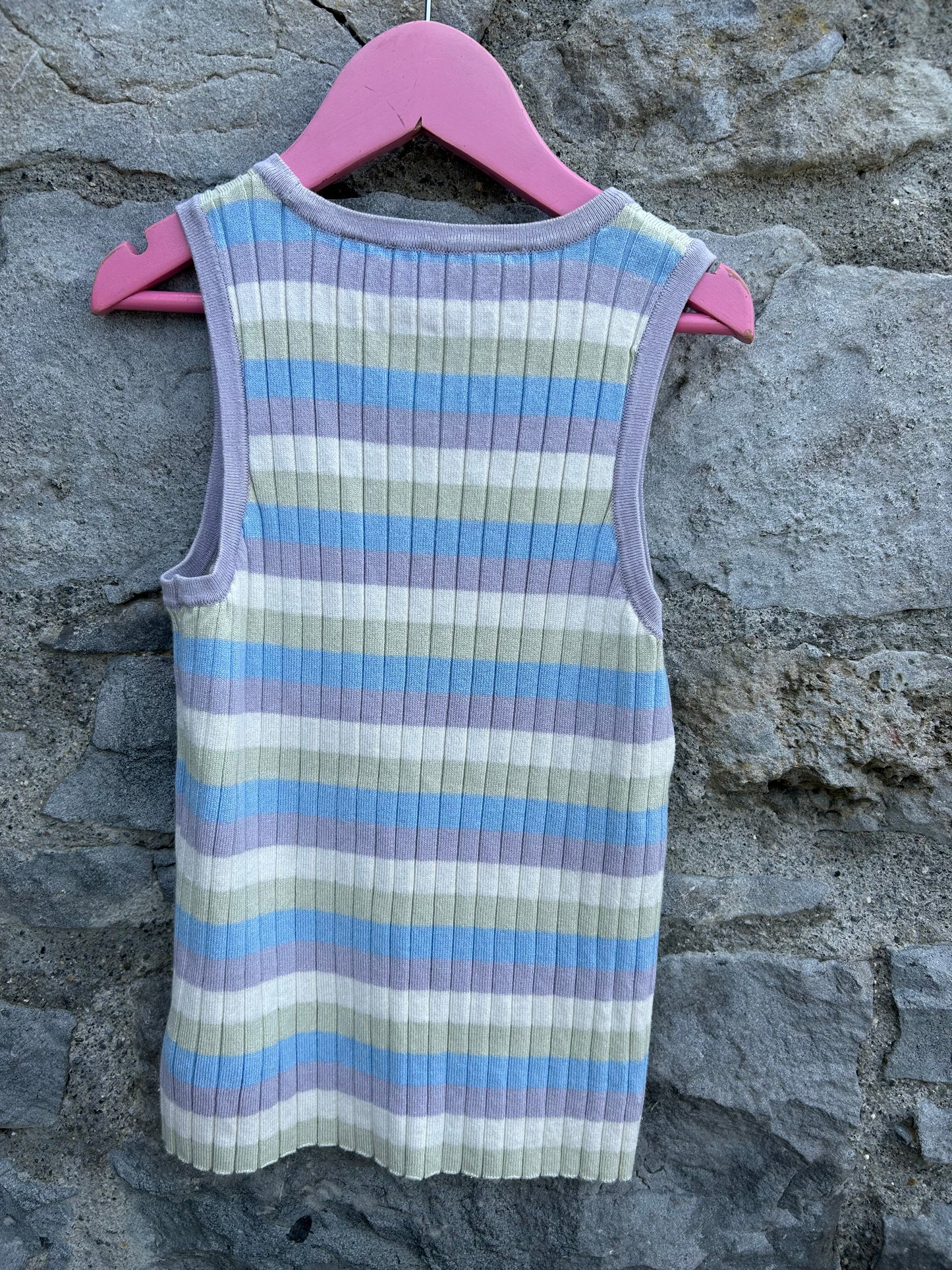 Grey&blue stripy sleeveless top 11-12y (146-152cm)