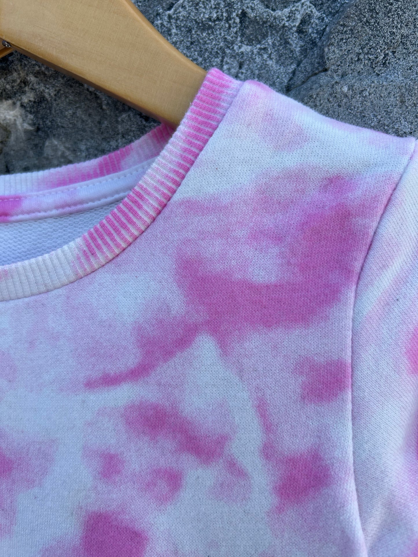 Pink tie dye sweat dress 2-3y (92-98cm)