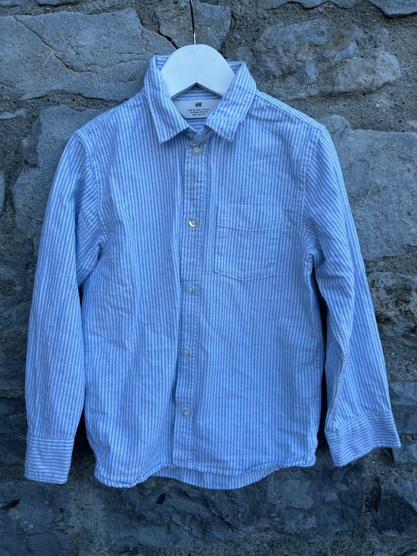 Blue stripy shirt 6-7y (116-122cm)