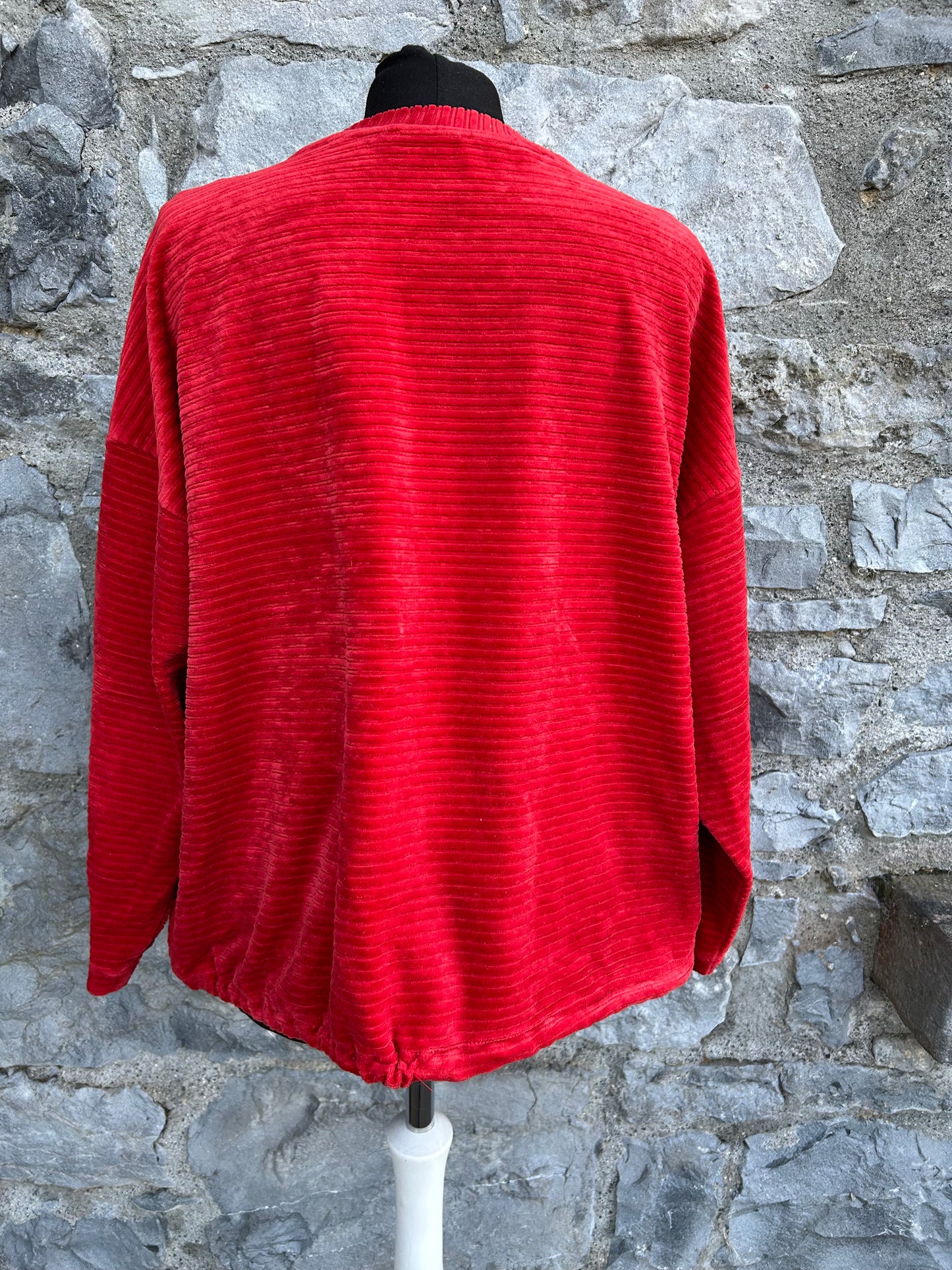 Red velour sweatshirt uk 16