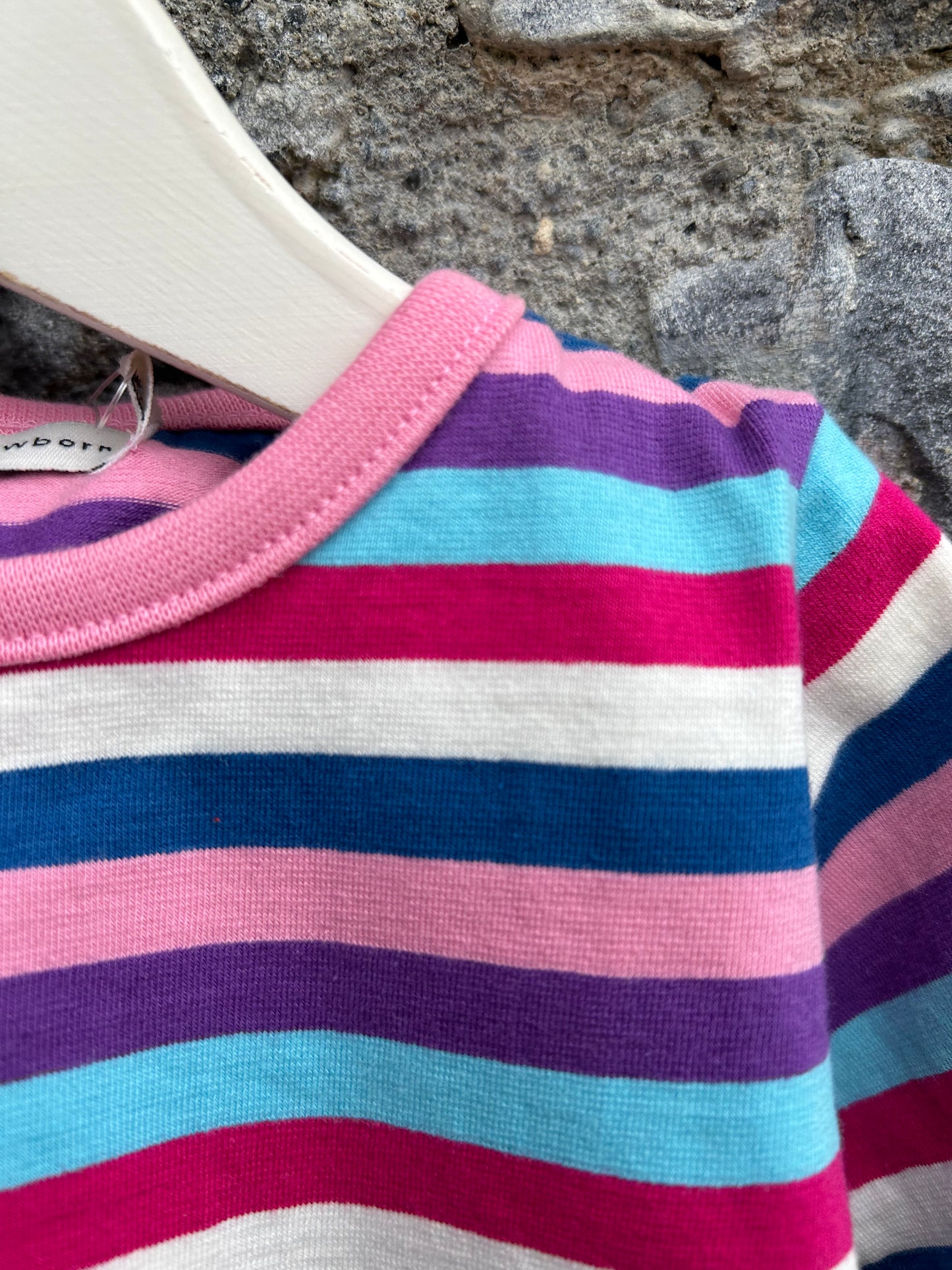 Pink colourful stripy top 0-3m (56-62cm)