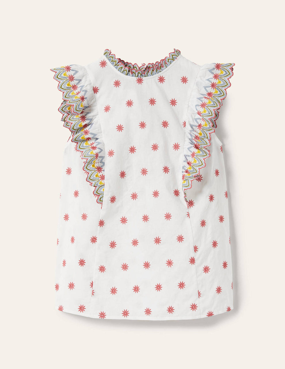 Nina Sleeveless Broderie Top uk 12