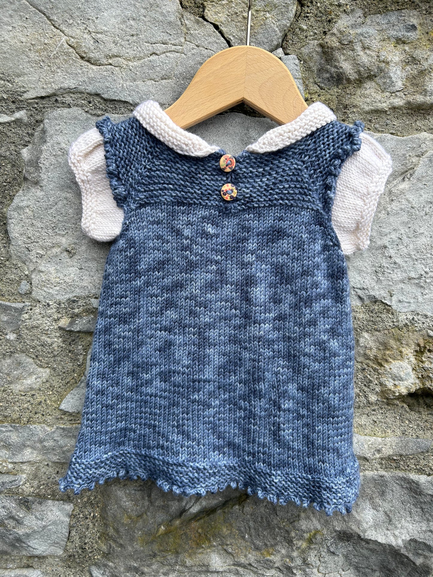Navy knitted dress 3-6m (62-68cm)