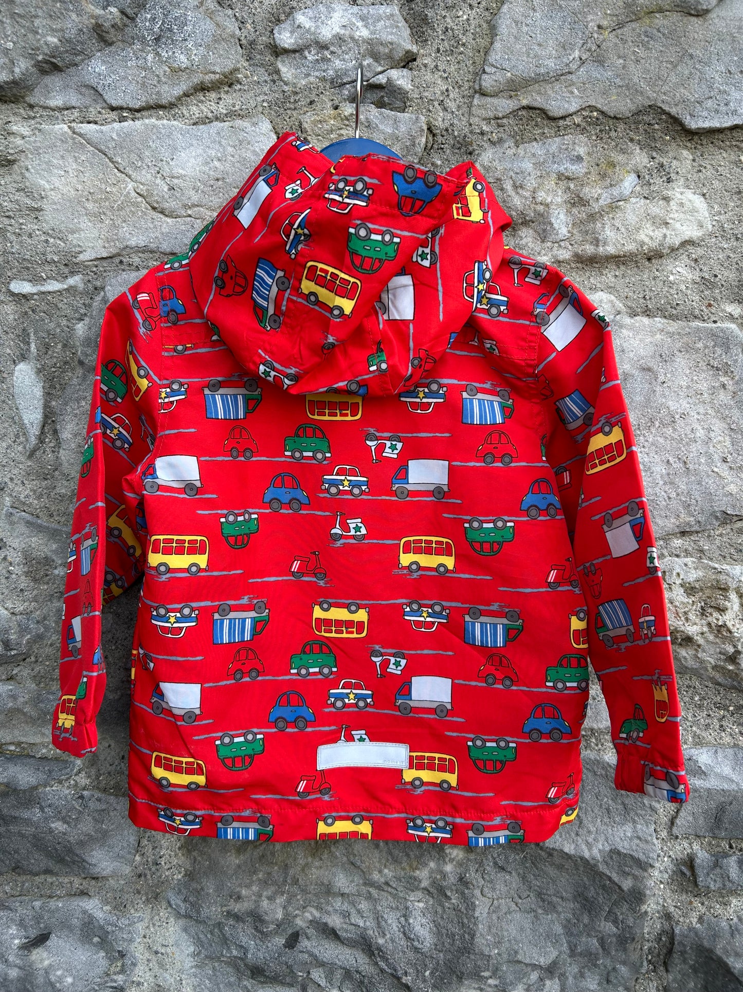 Vehicles red coat 2-3y (92-98cm)