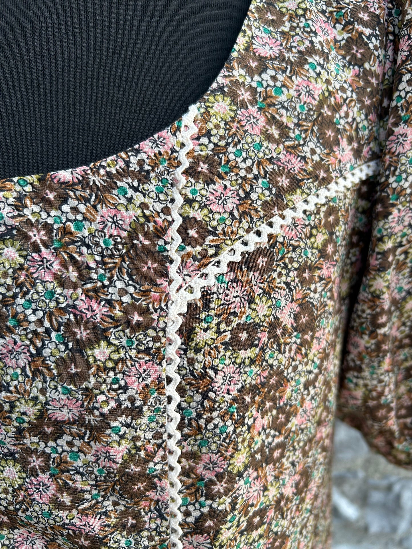 Brown floral dress uk 8