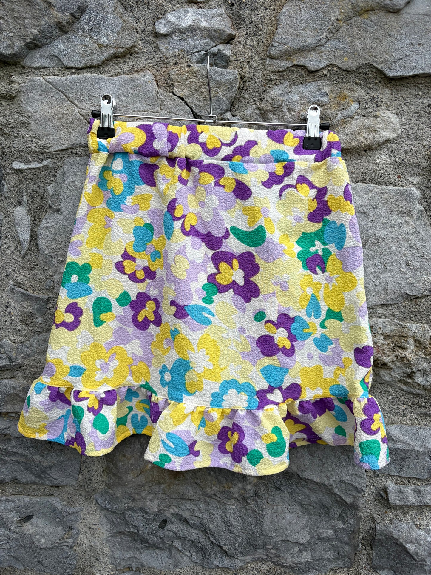 Purple&yellow floral skirt 12y (152cm)