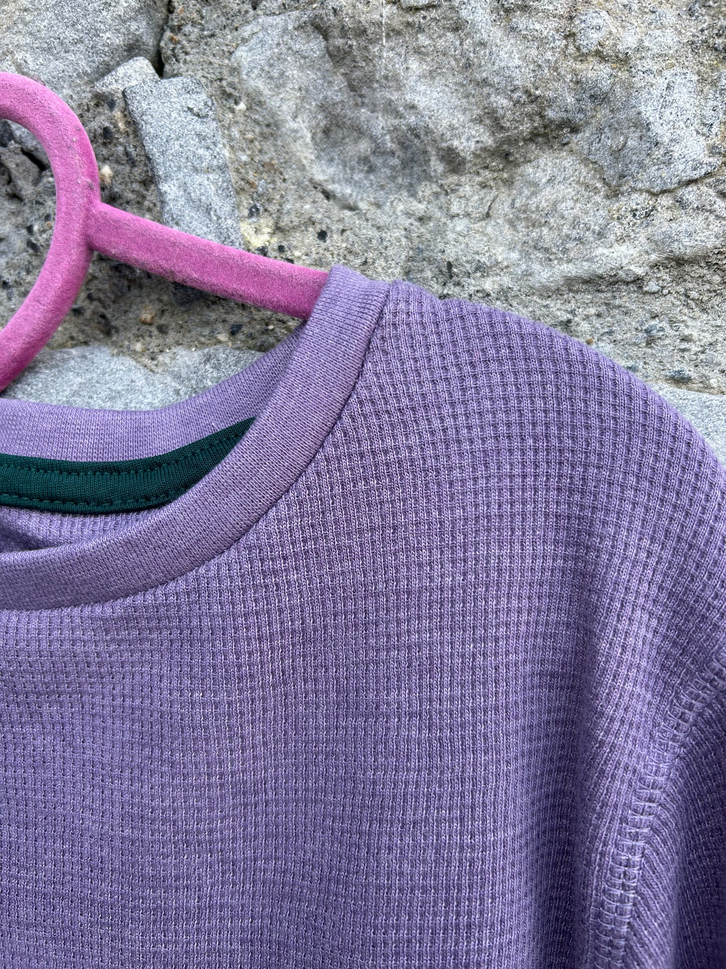 Purple waffle top 10y (140cm)