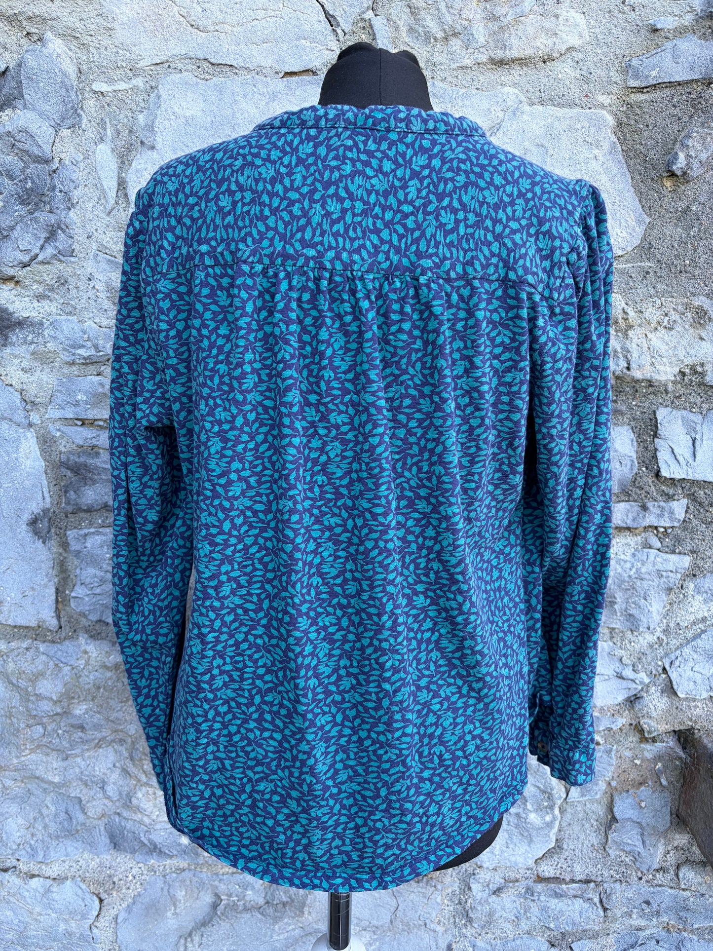 Blue leaves blouse uk 14