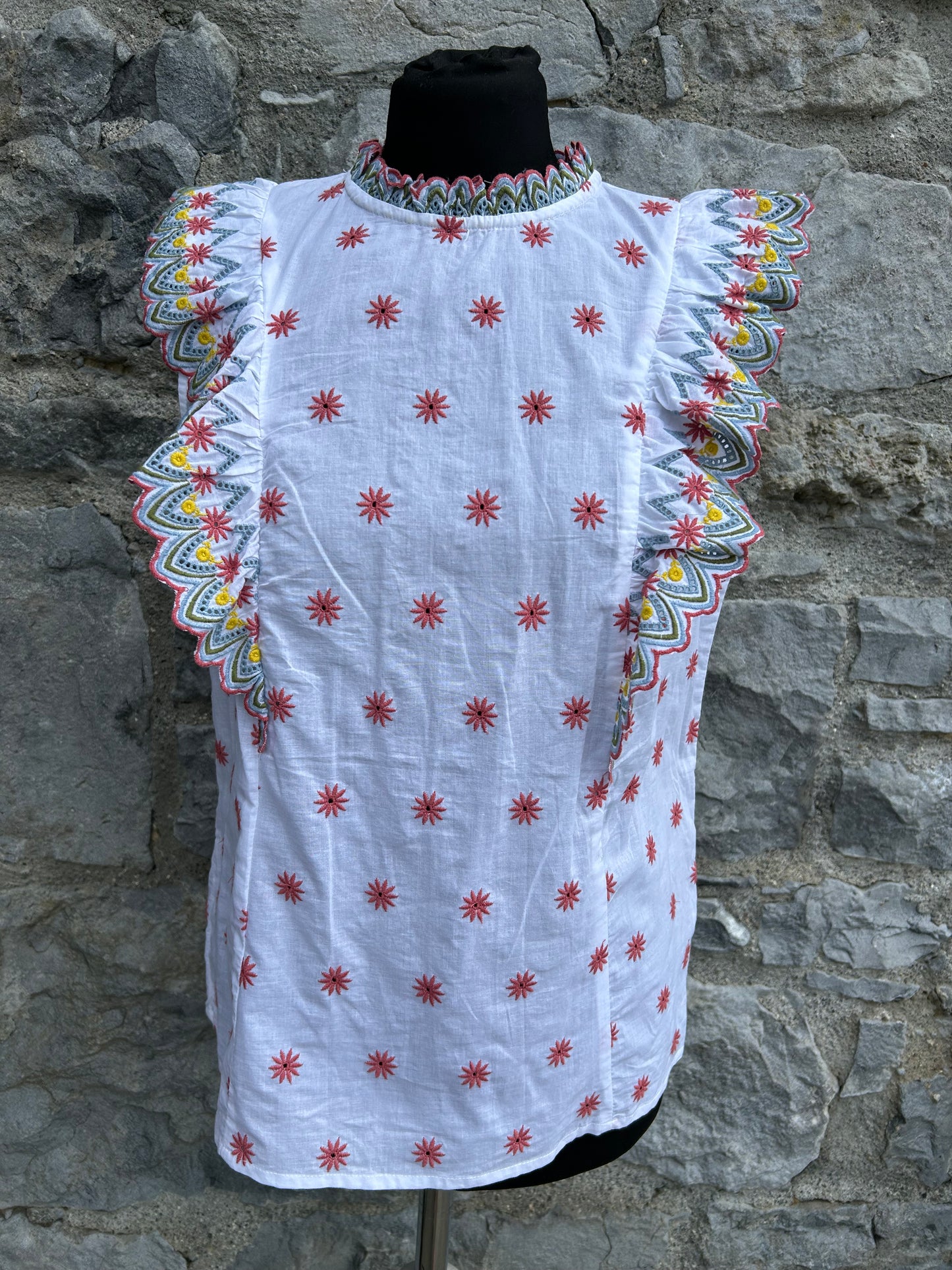 Nina Sleeveless Broderie Top uk 12