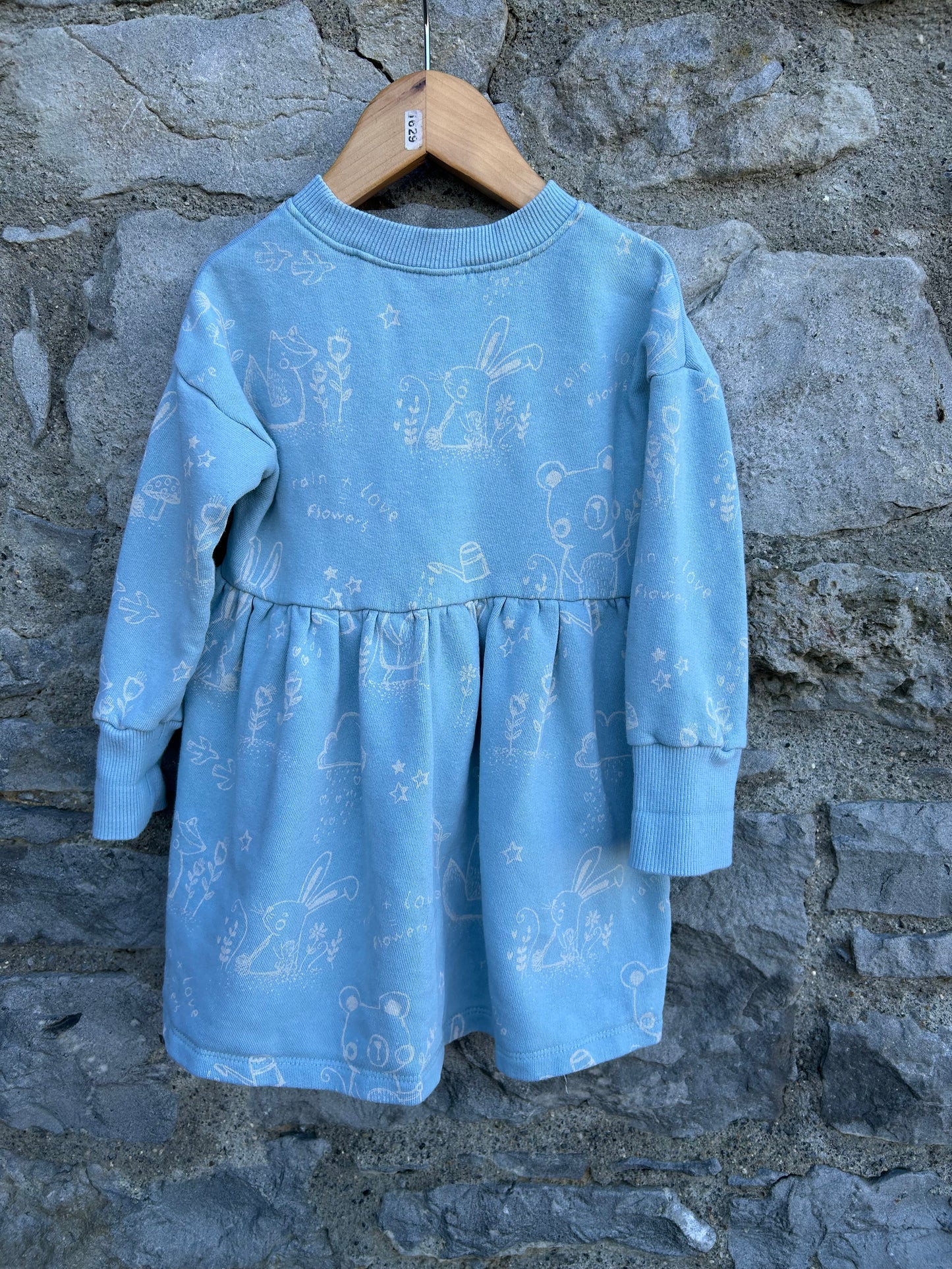 Blue woodland sweat dress 2-3y (92-98cm)