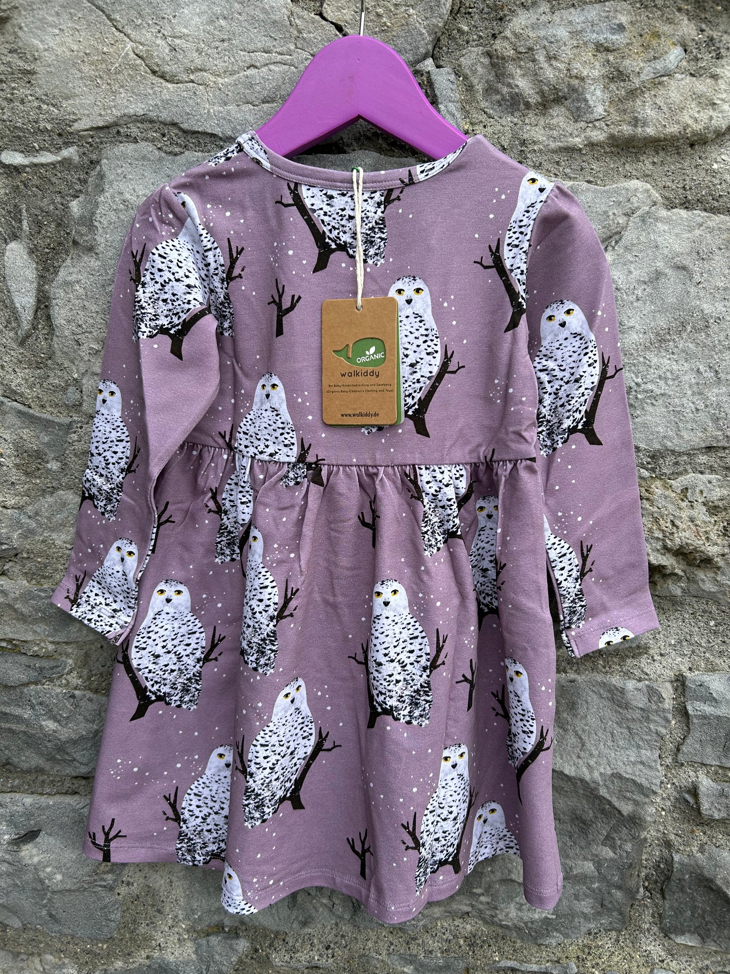 Snow owl pink dress 2-3y (92-98cm)