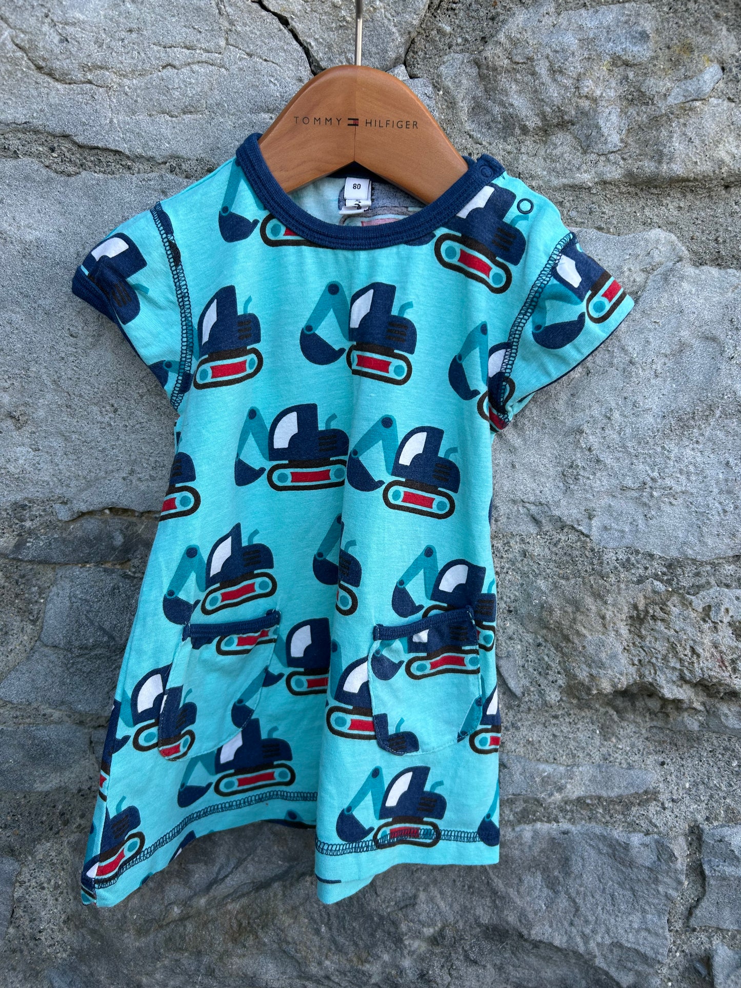 Diggers blue dress 9m (74cm)