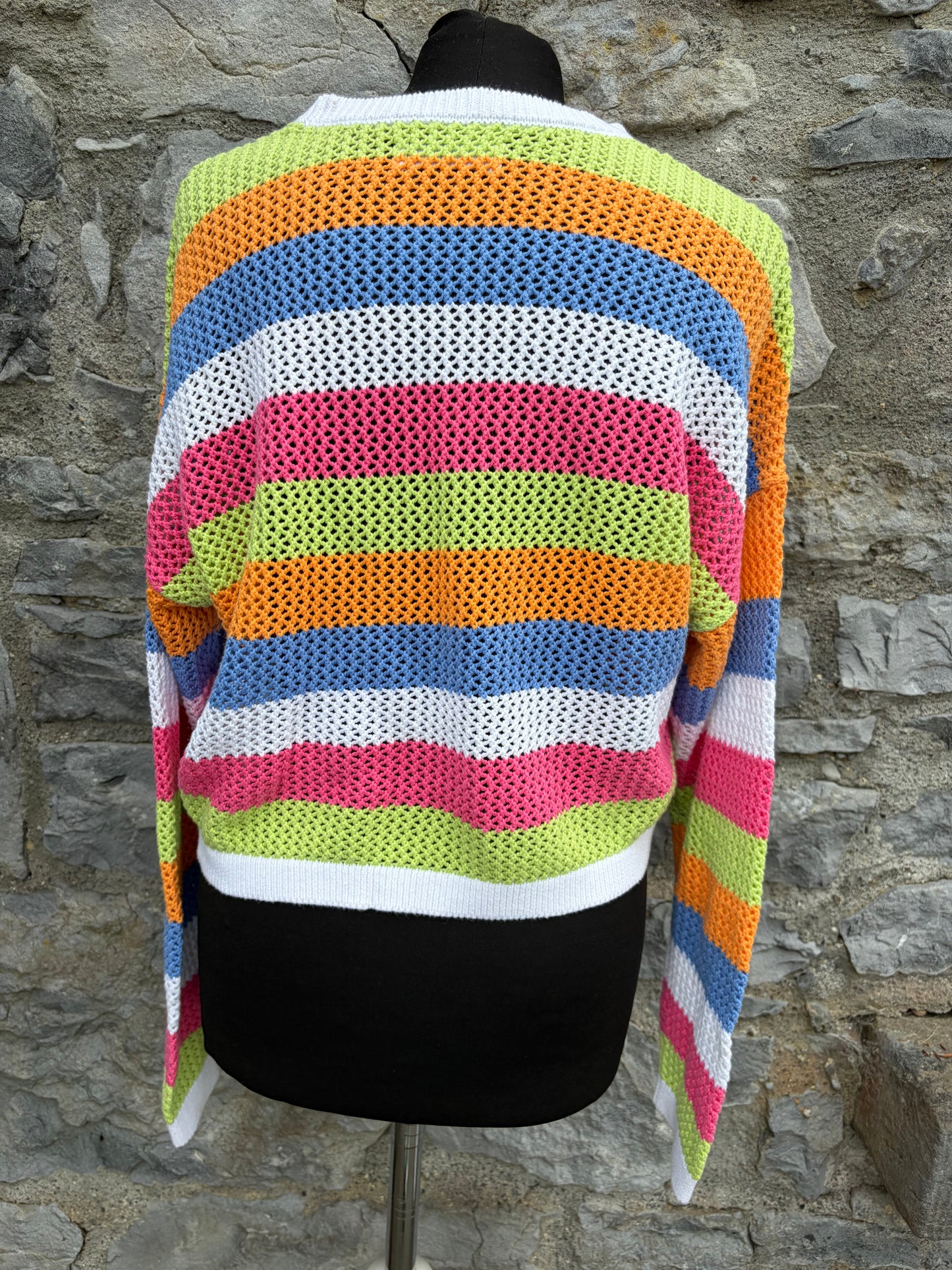 Colourful stripy cropped jumper uk 10-12