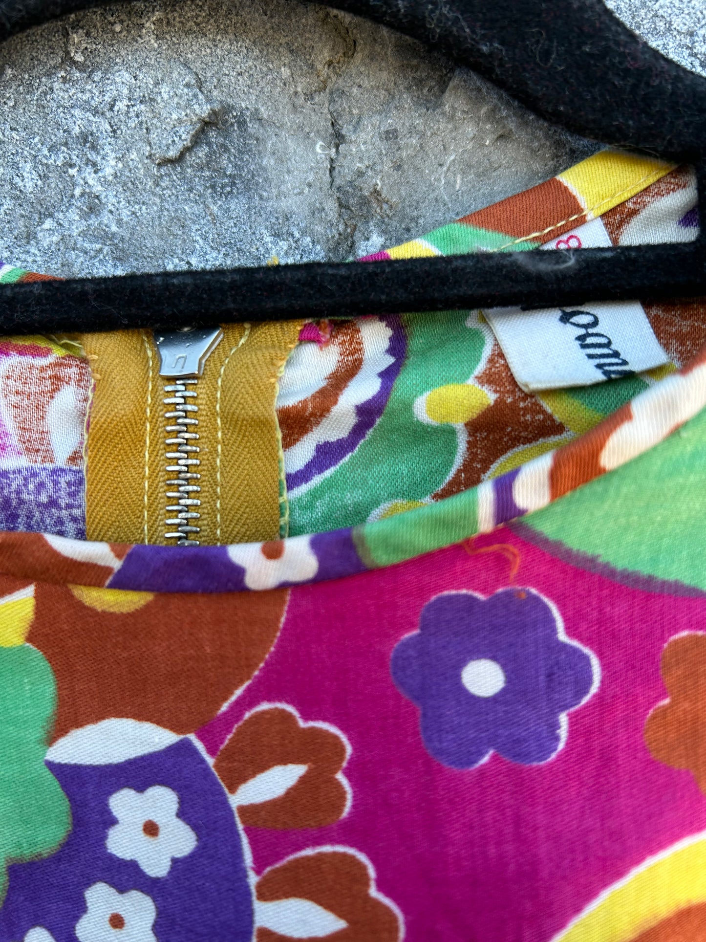 80s colourful floral dress uk 6-8