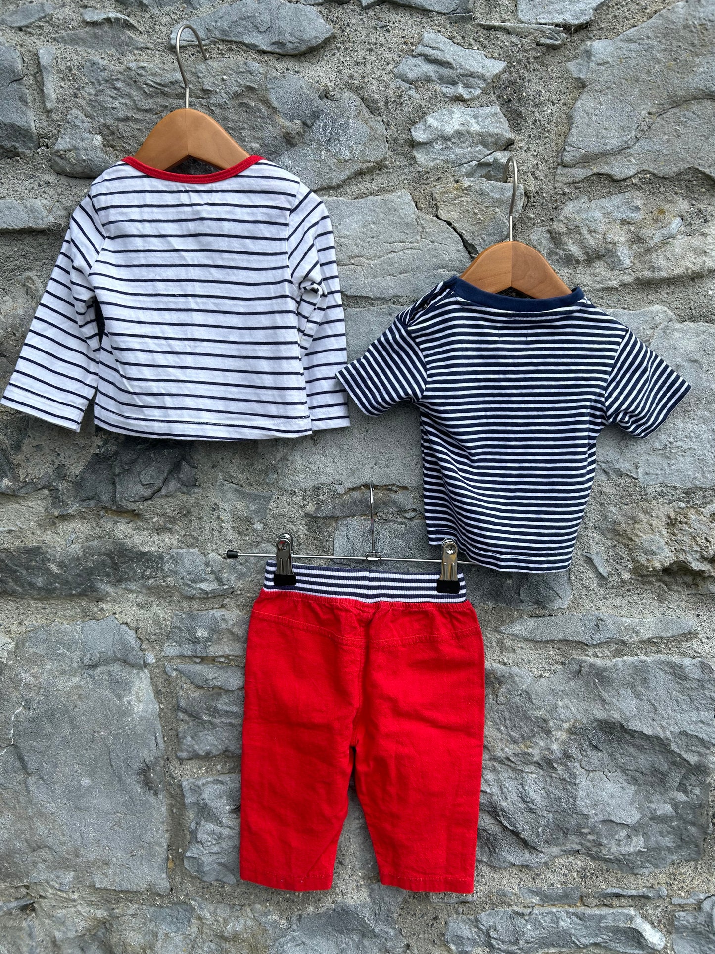 Stripy tops&red pants 3-6m (62-68cm)