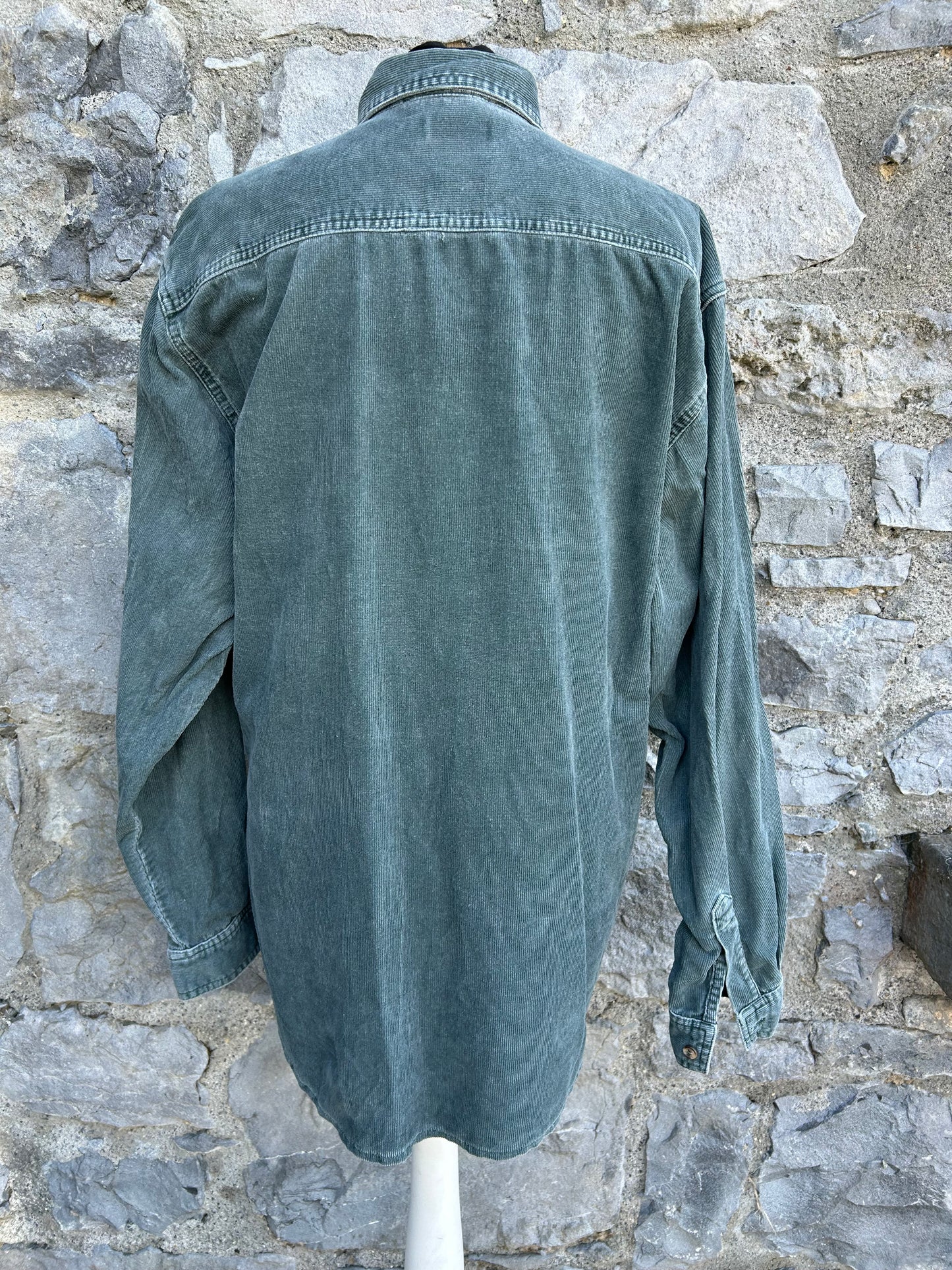 90s khaki cord shirt Large