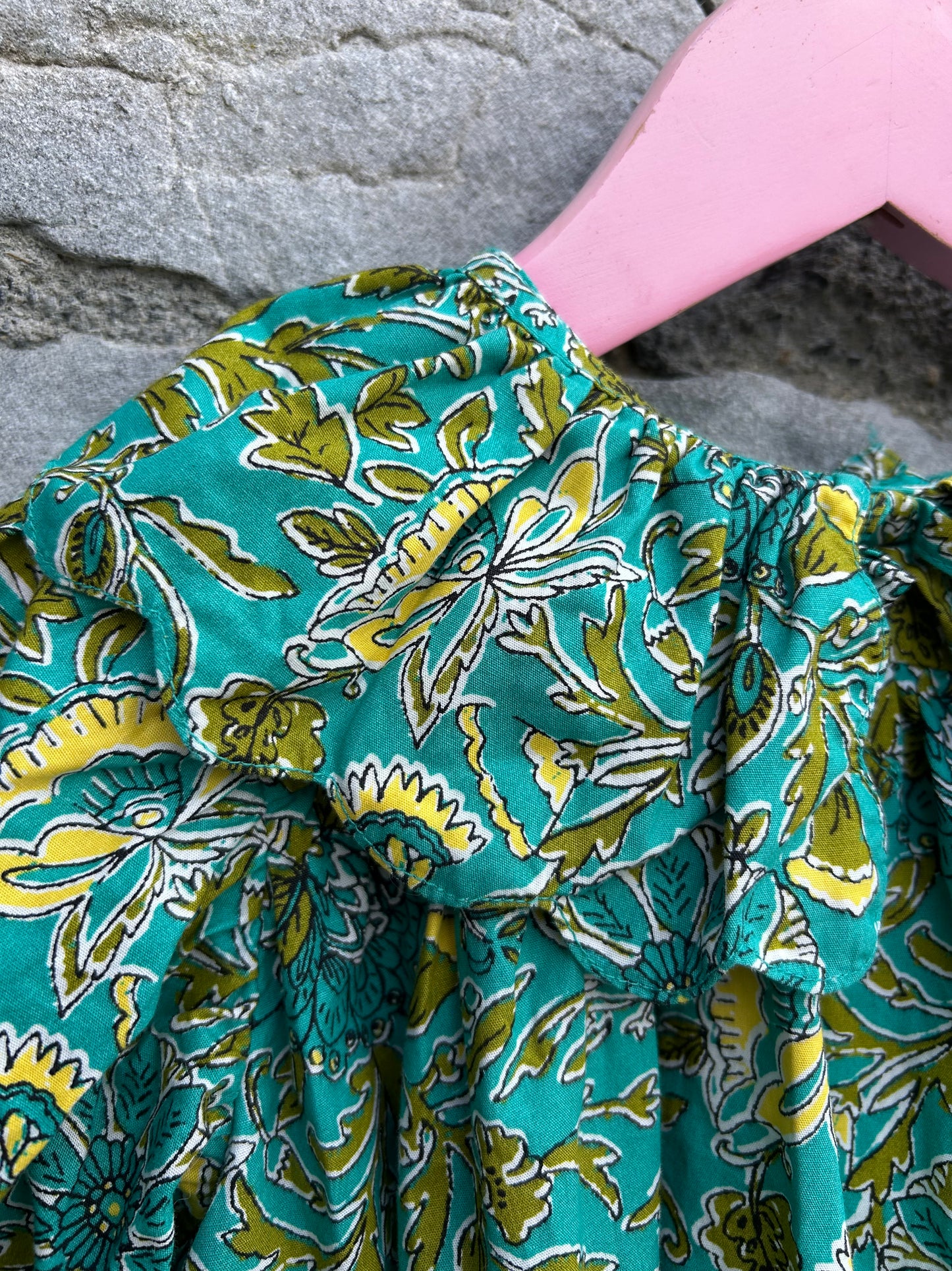 Green botanic print dress 2-3y (92-98cm)