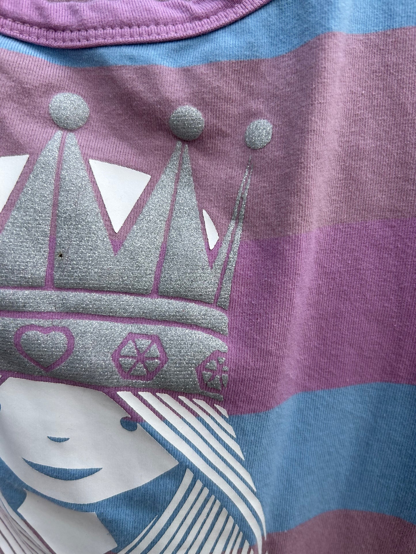 Freja pink&blue stripy top 8y (128cm)