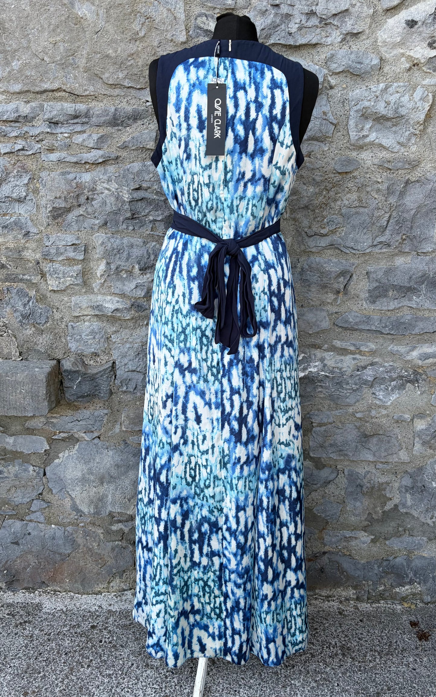 Blue and white maxi dress uk 12
