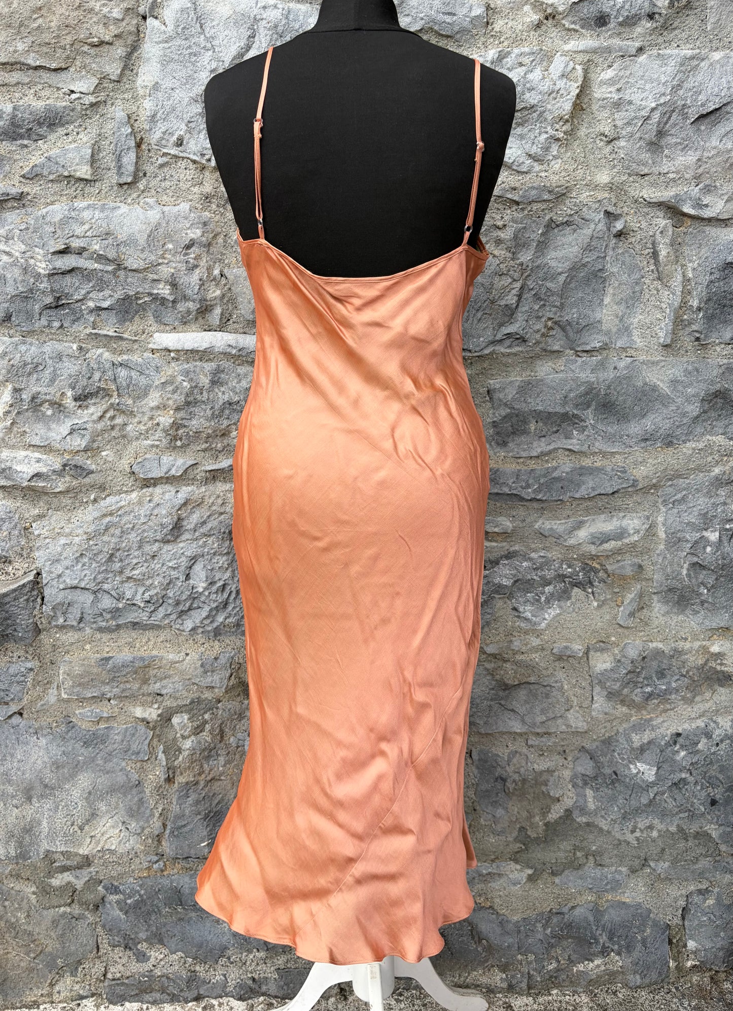 90s peach satin slip dress uk 10-12