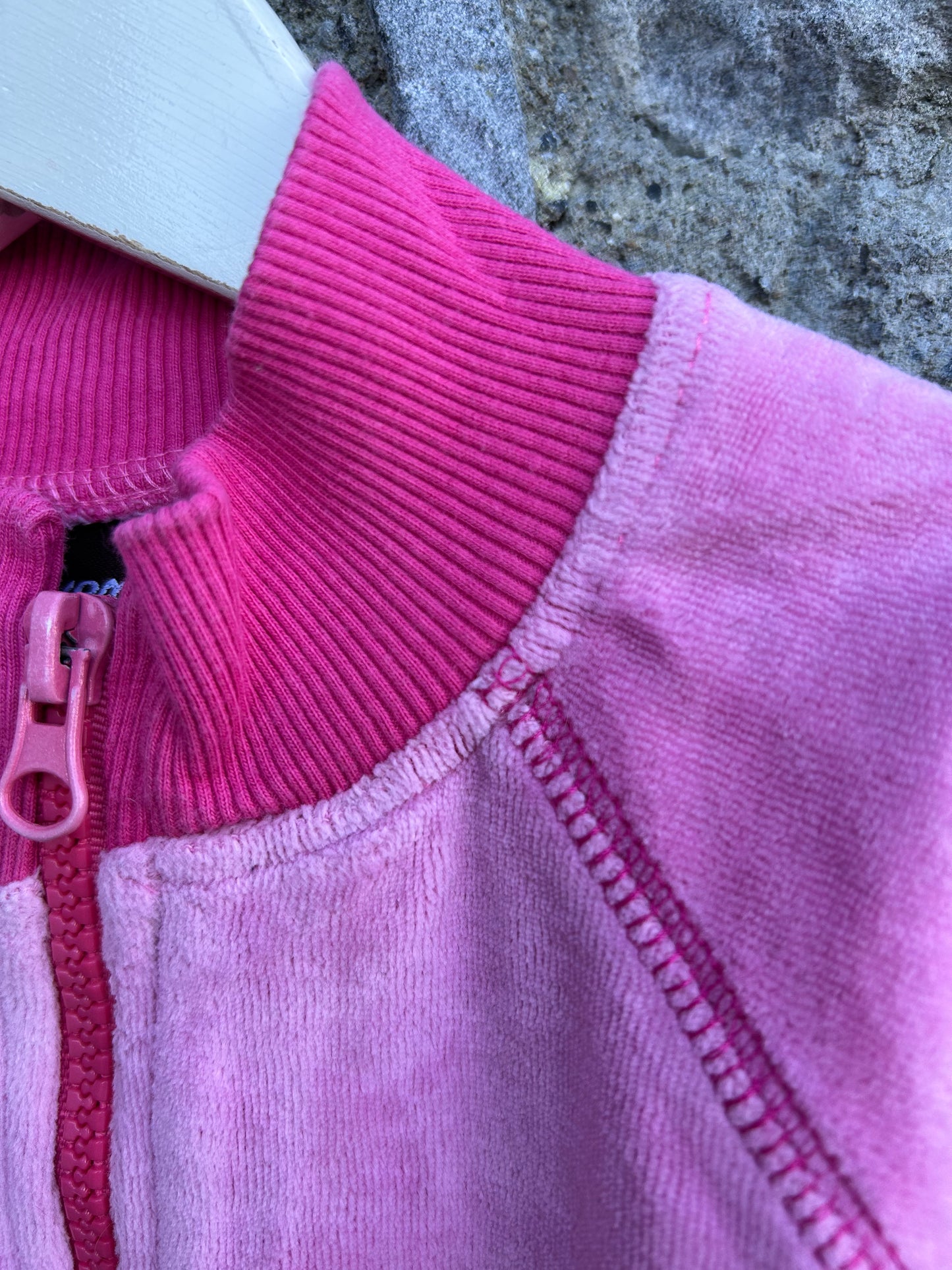 Pink velour sport jacket 3-6m (62-68cm)