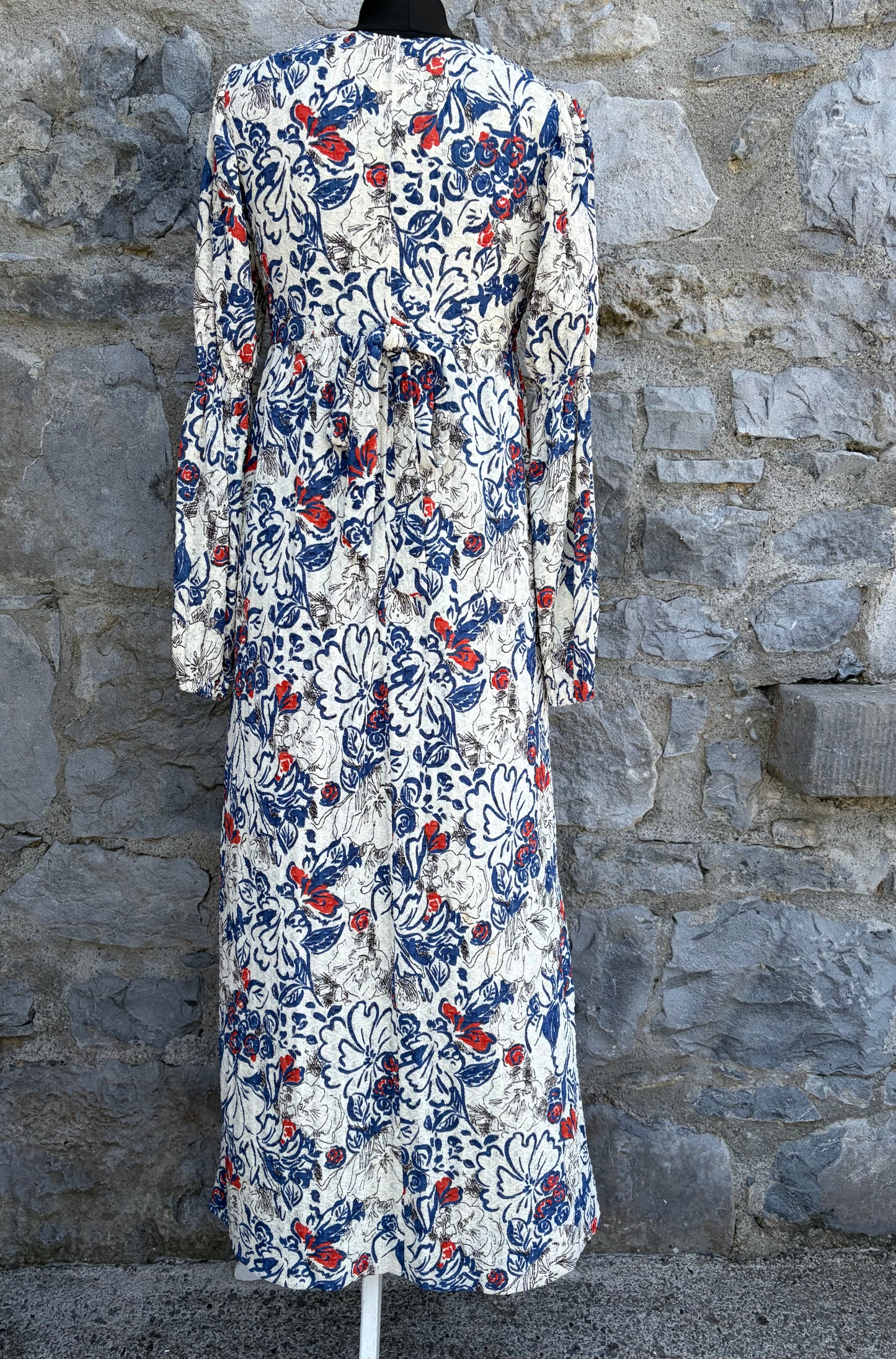 70s bohemian style floral dress uk 8-10