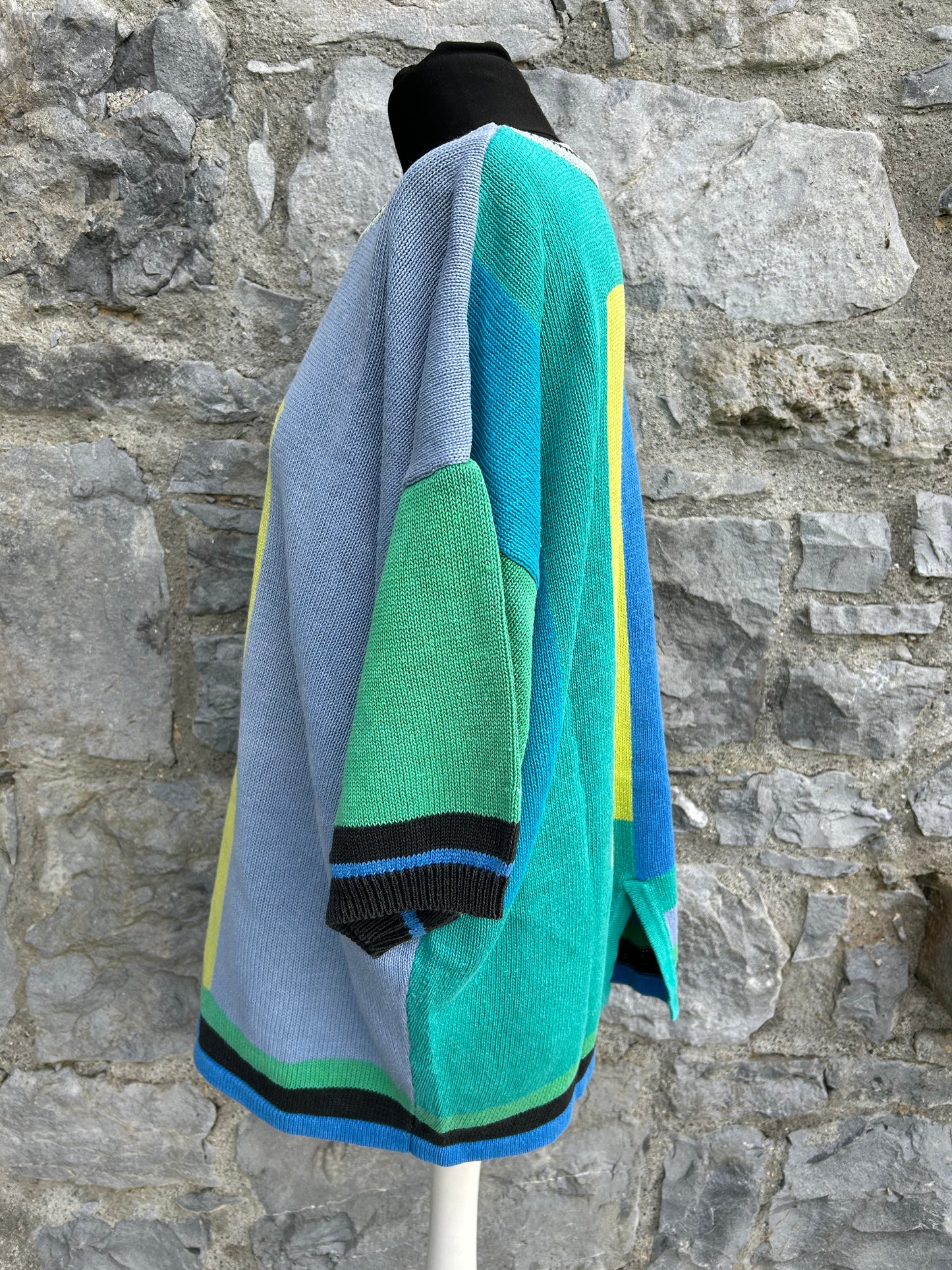 90s green panel jumper uk 18-20
