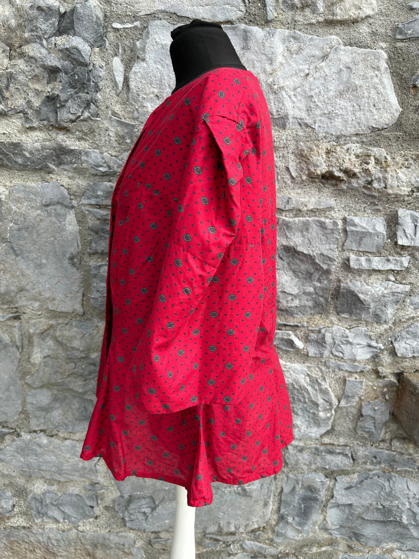 80s red’s spotty Blouse uk 14-16