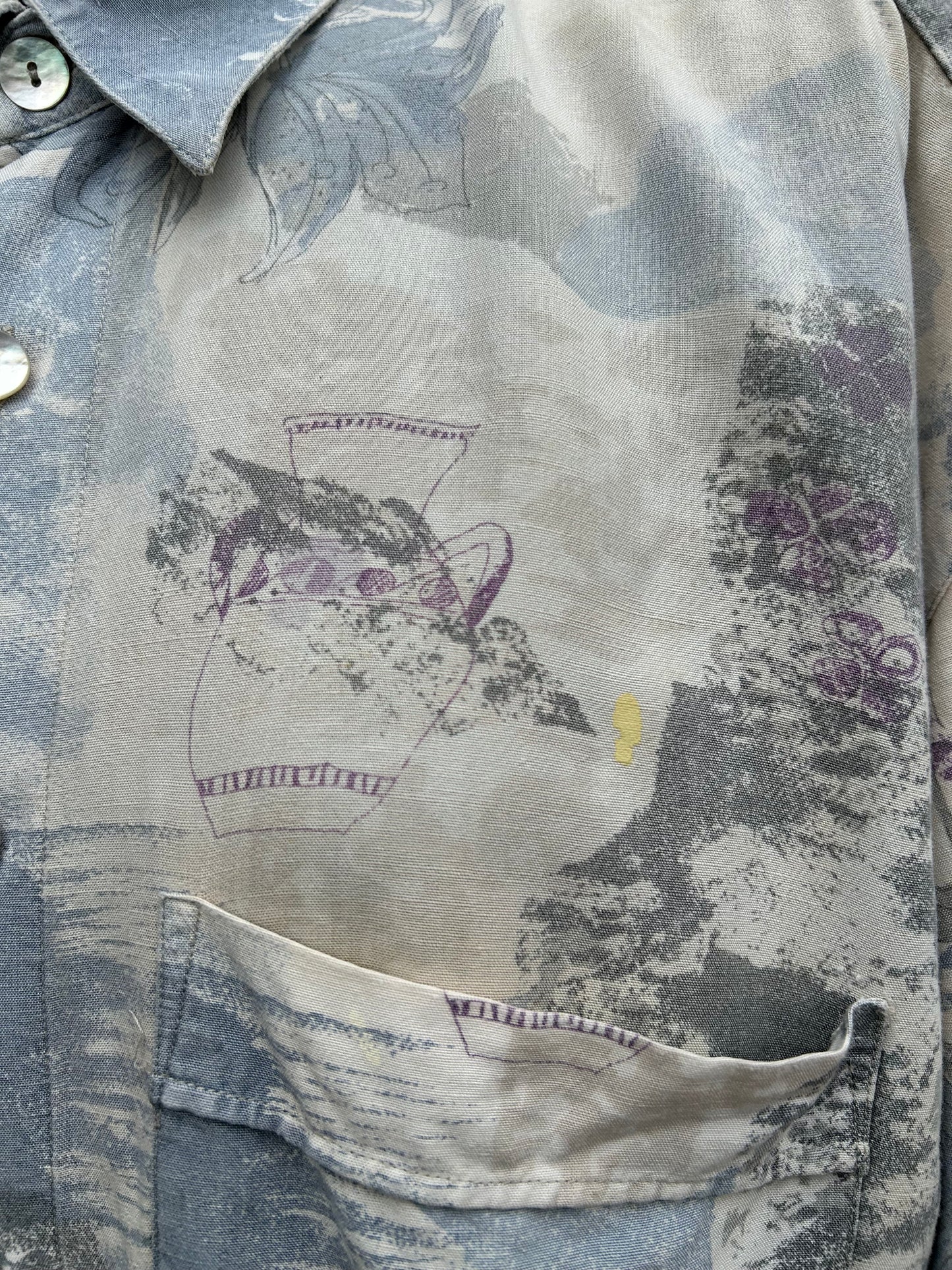 80s grey&beige shirt Small