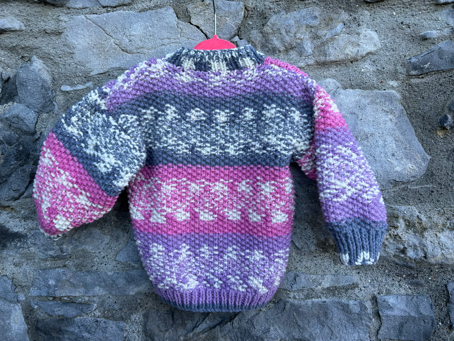 Pink&purple melange cardigan 2-3y (92-98cm)