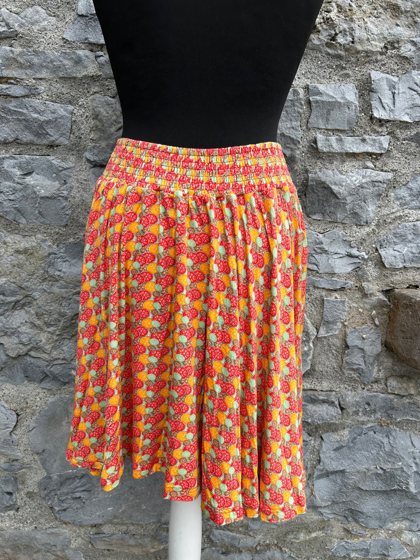 Orange lemon slices skirt uk 10-12