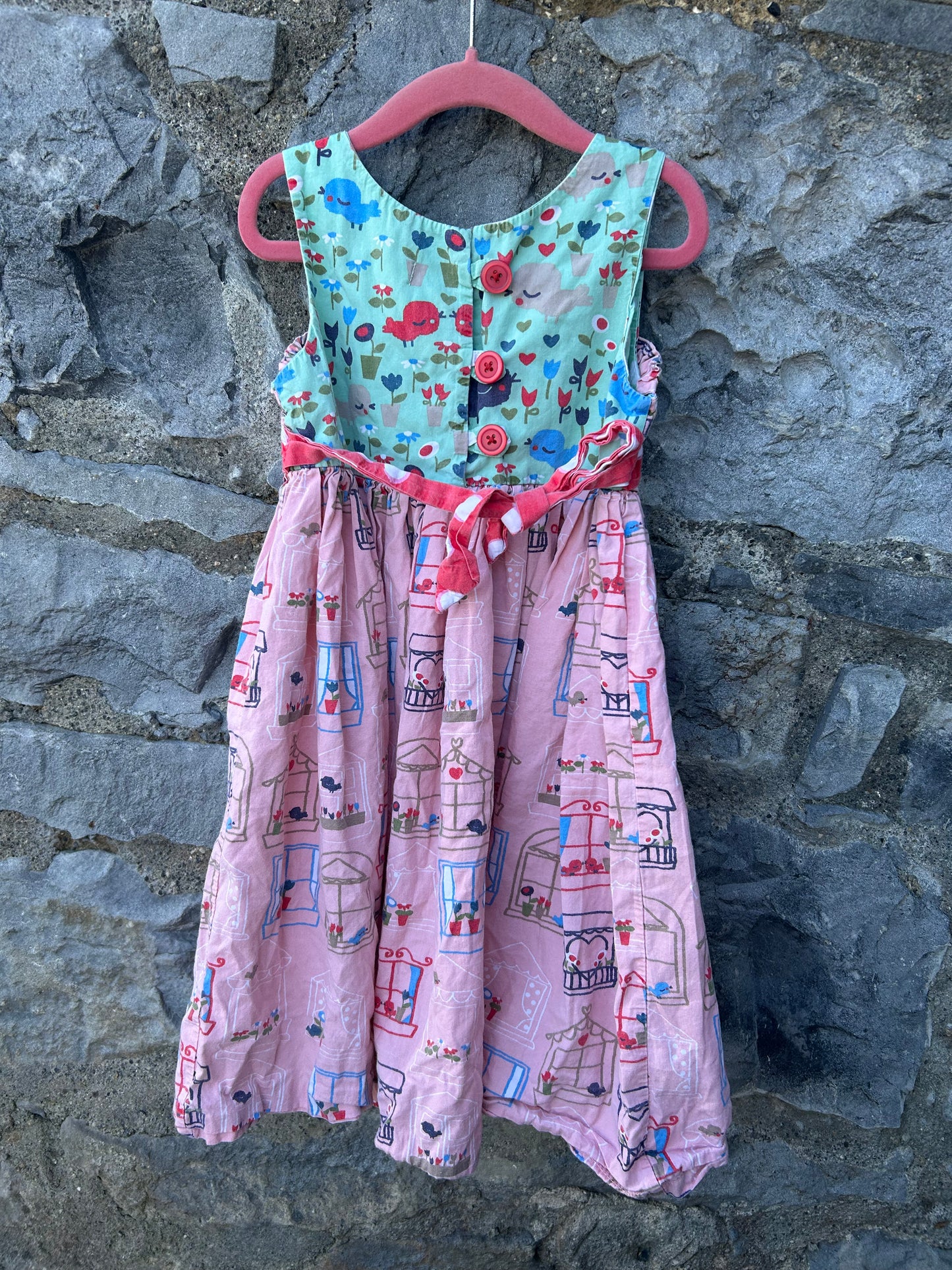 Birds two tone dress 6y (116cm)