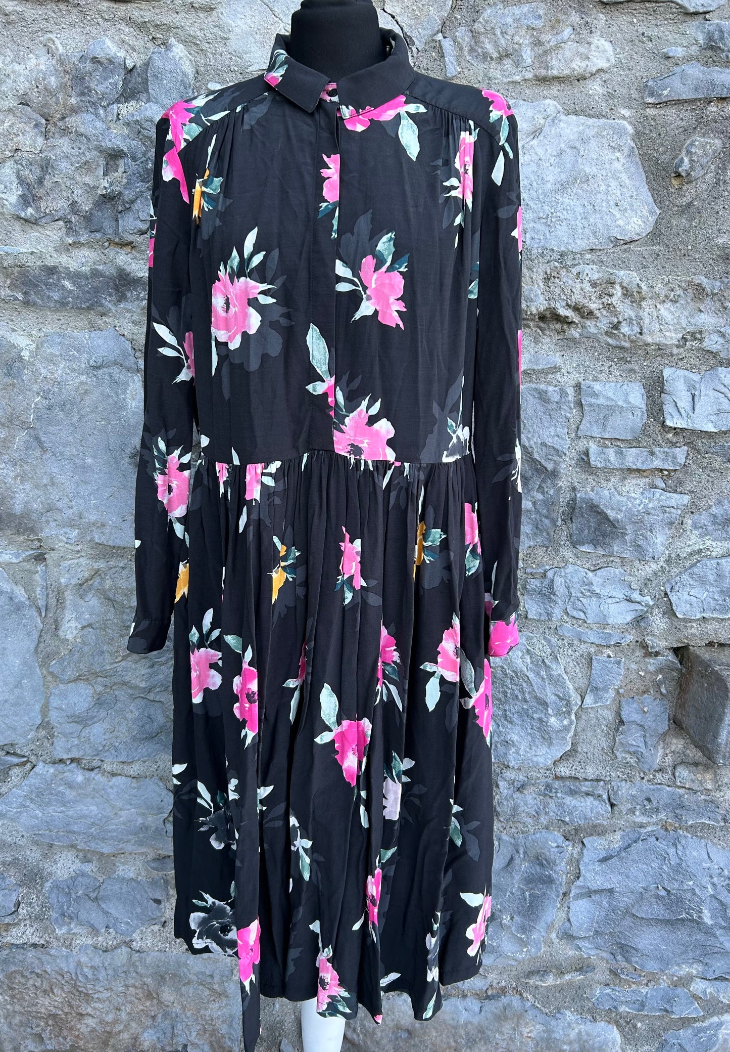 Black floral dress uk 14