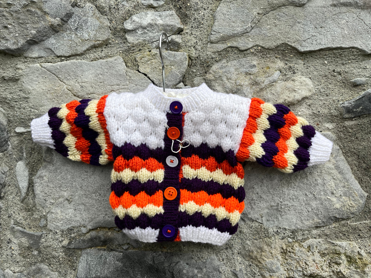 White&black stripy bubble cardigan 0-3m (56-62cm)