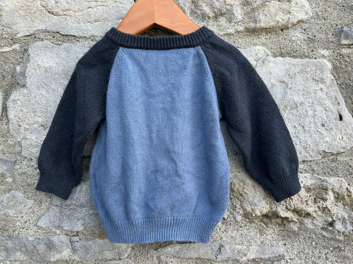 Blue&navy woolly cardigan 3-6m (62-68cm)