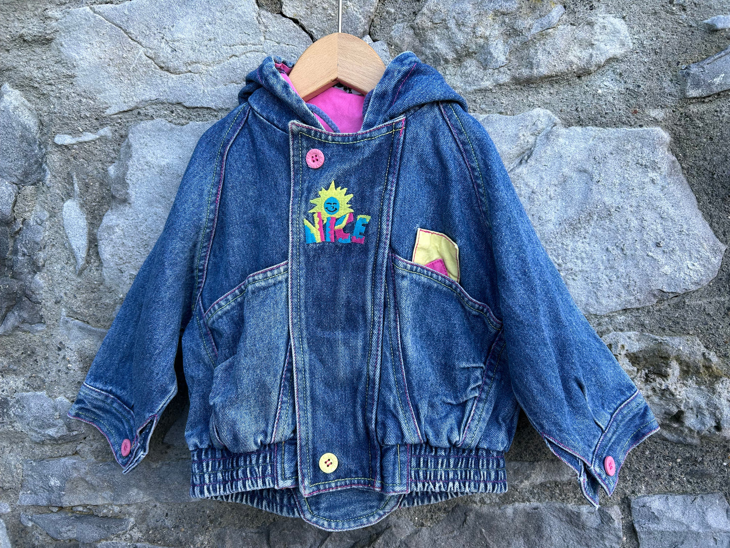 80s Nice denim hooded jacket 12m (80cm)