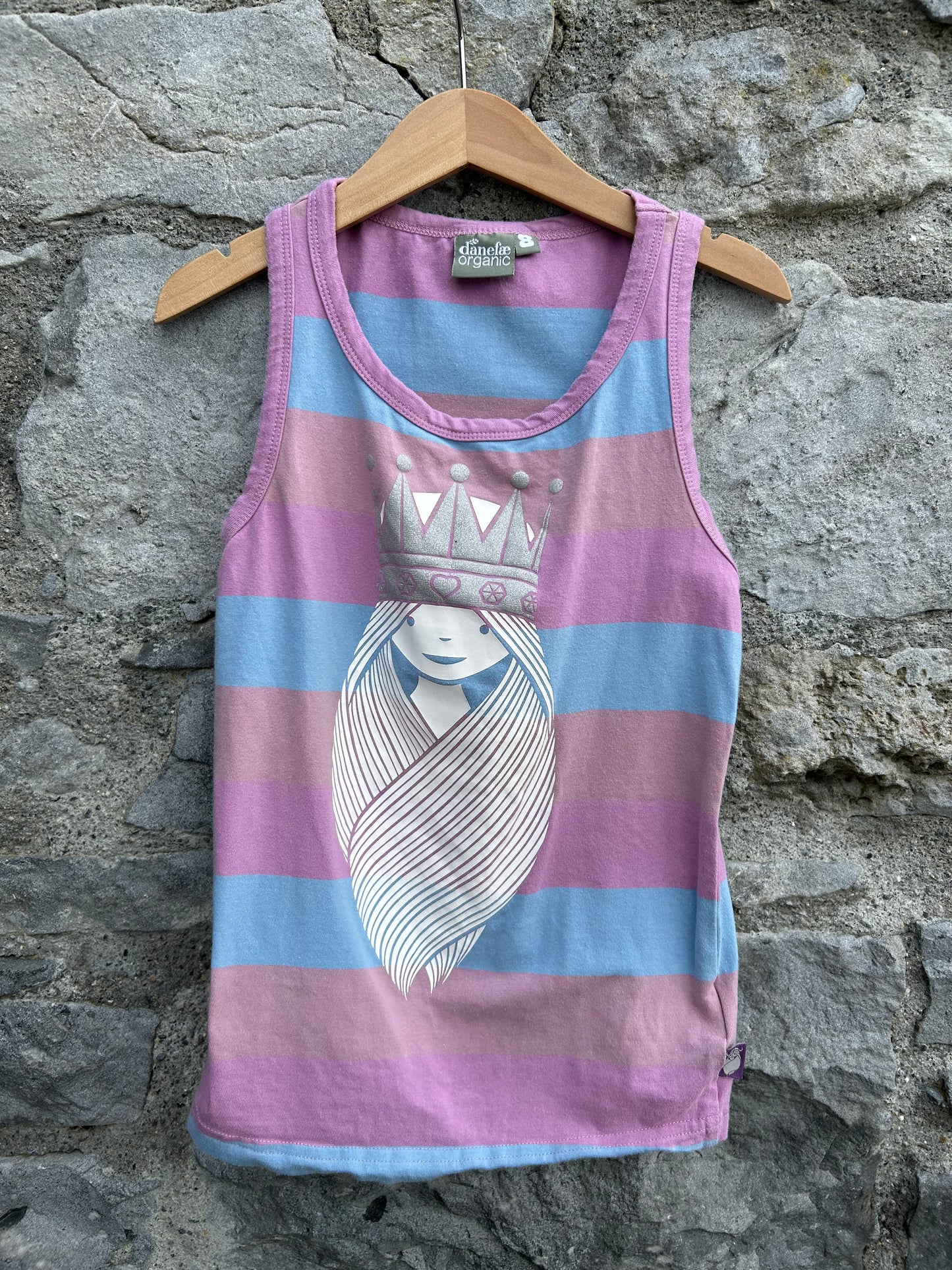 Freja pink&blue stripy top 8y (128cm)